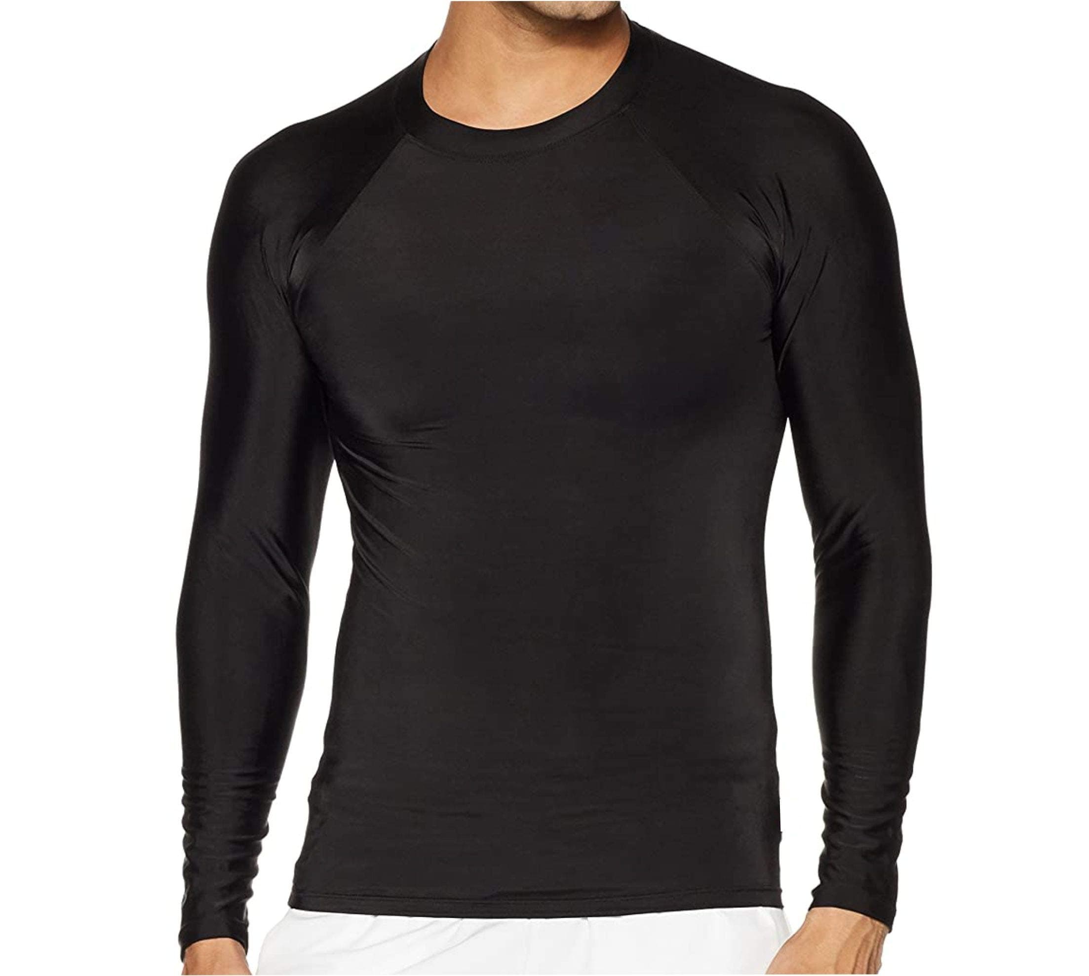 DRANGEMen’s Compression Shirt, Base Layer Top Long Sleeve T-Shirt Sports Gear Fitness Tights for Running Gym Workout, Cycling, Training