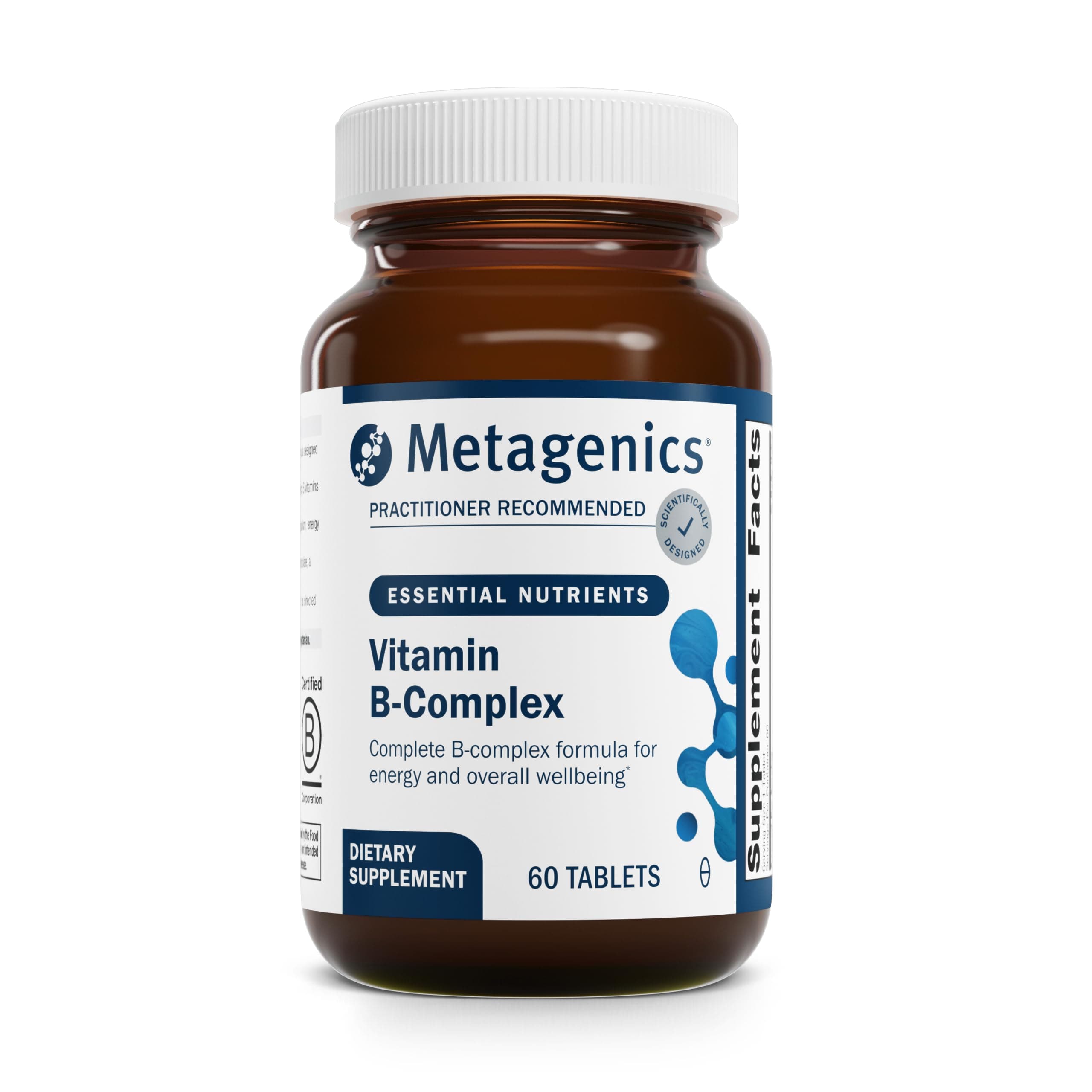 Metagenics Vitamin B-Complex - Active B6 & B12 Vitamins with Folate - Supports Energy Metabolism, Stress Response, Homocysteine Balance & Nervous System Health - Vegetarian & Gluten-Free - 60 Tablets