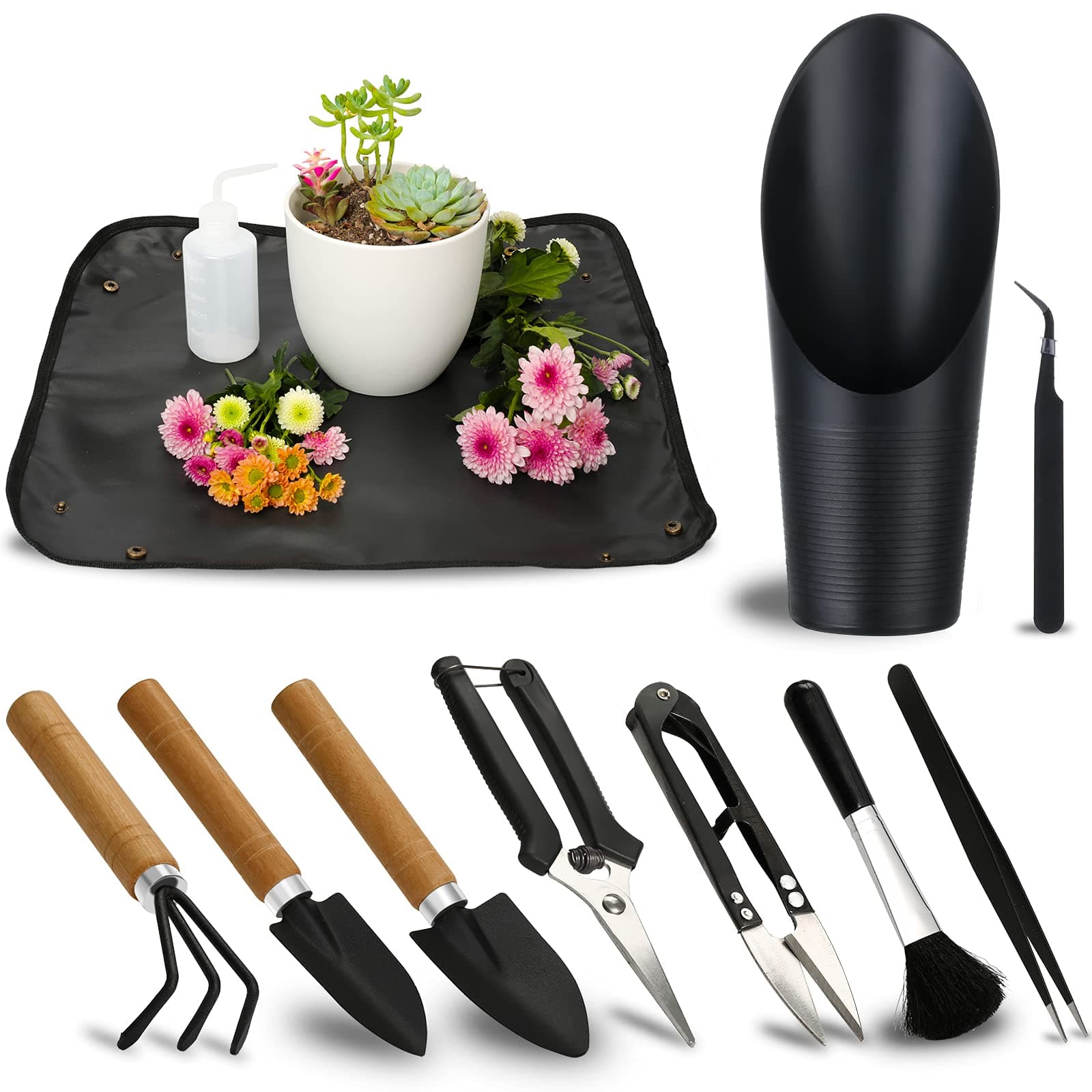 11Pcs Succulent Tools,Mini Garden Tools,Succulent Watering Tool as Plant Accessories,Succulent Gardending Hand Tools Kit for Seedling Soil,Caring Succulent,Houseplant,Gifts for Woman (No Flowerpot)