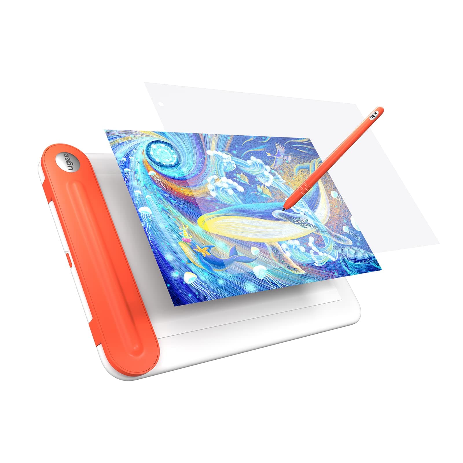 Q8W Drawing Tablet, 8.5 inch Bluetooth 5.0 Drawing Pad Large Active Area,Graphics Tablet with 8192 Levels Battery-Free Stylus, Tablet with Pen Support Windows、Mac OS and Chrome OS 88 or Later