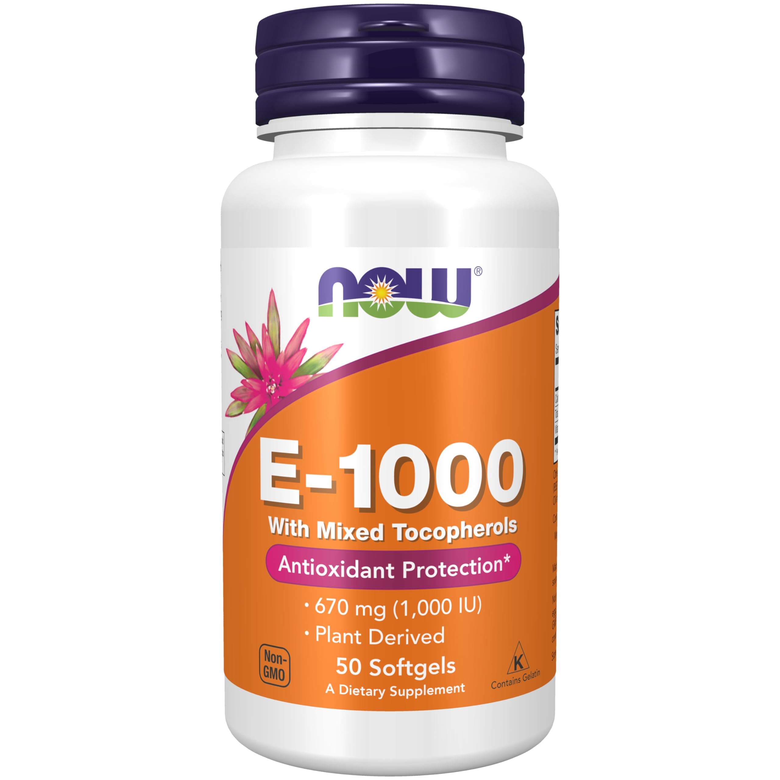 Supplements, Vitamin E-1,000 IU Mixed Tocopherols, Antioxidant Protection*, 50 Softgels