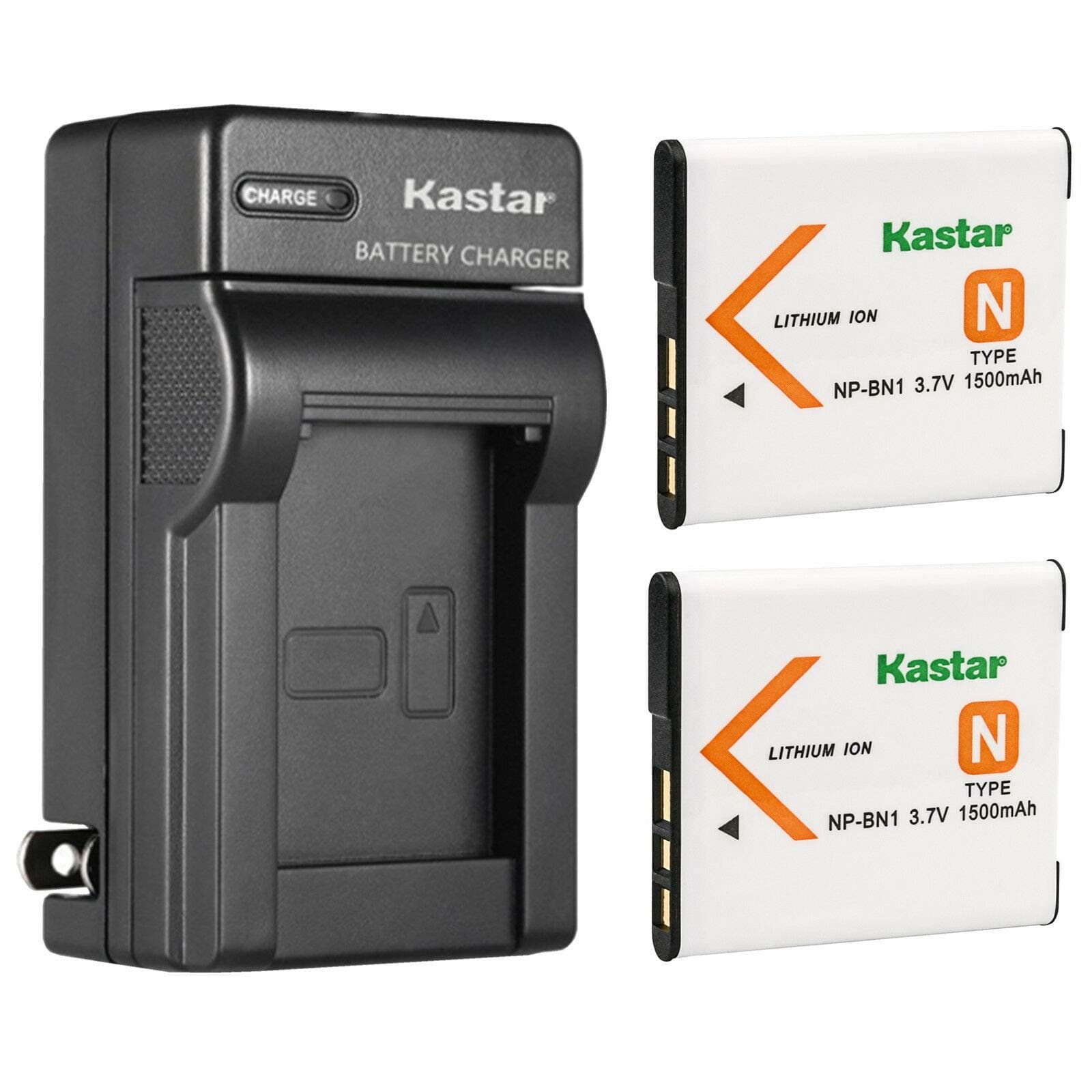 Kastar 2-Pack Battery and AC Wall Charger Replacement for Sony Cyber-Shot DSC-W620, W630, W650, W670, W690, W710 Cameras