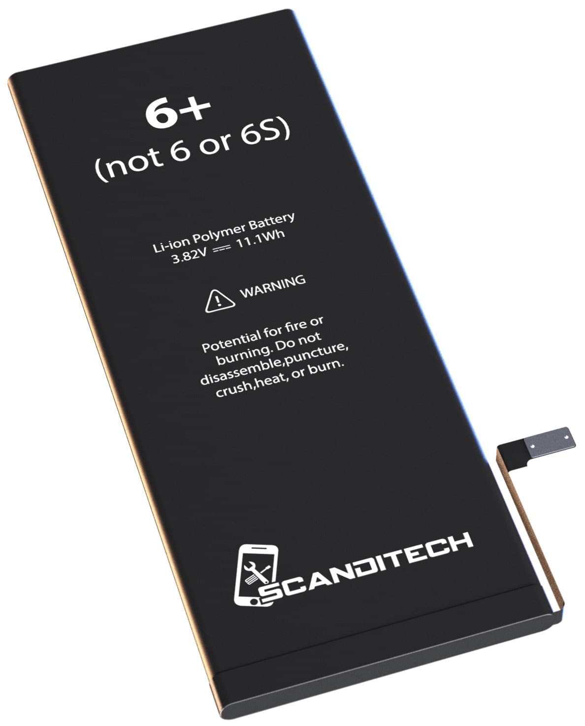 Battery Model iP6+ - Compatible with iPhone 6+ (not 6 or 6S+) - with Adhesive & Instructions (no Tools) - New 2915 mAh 0 Cycle Replacement Battery - 1-Year Warranty