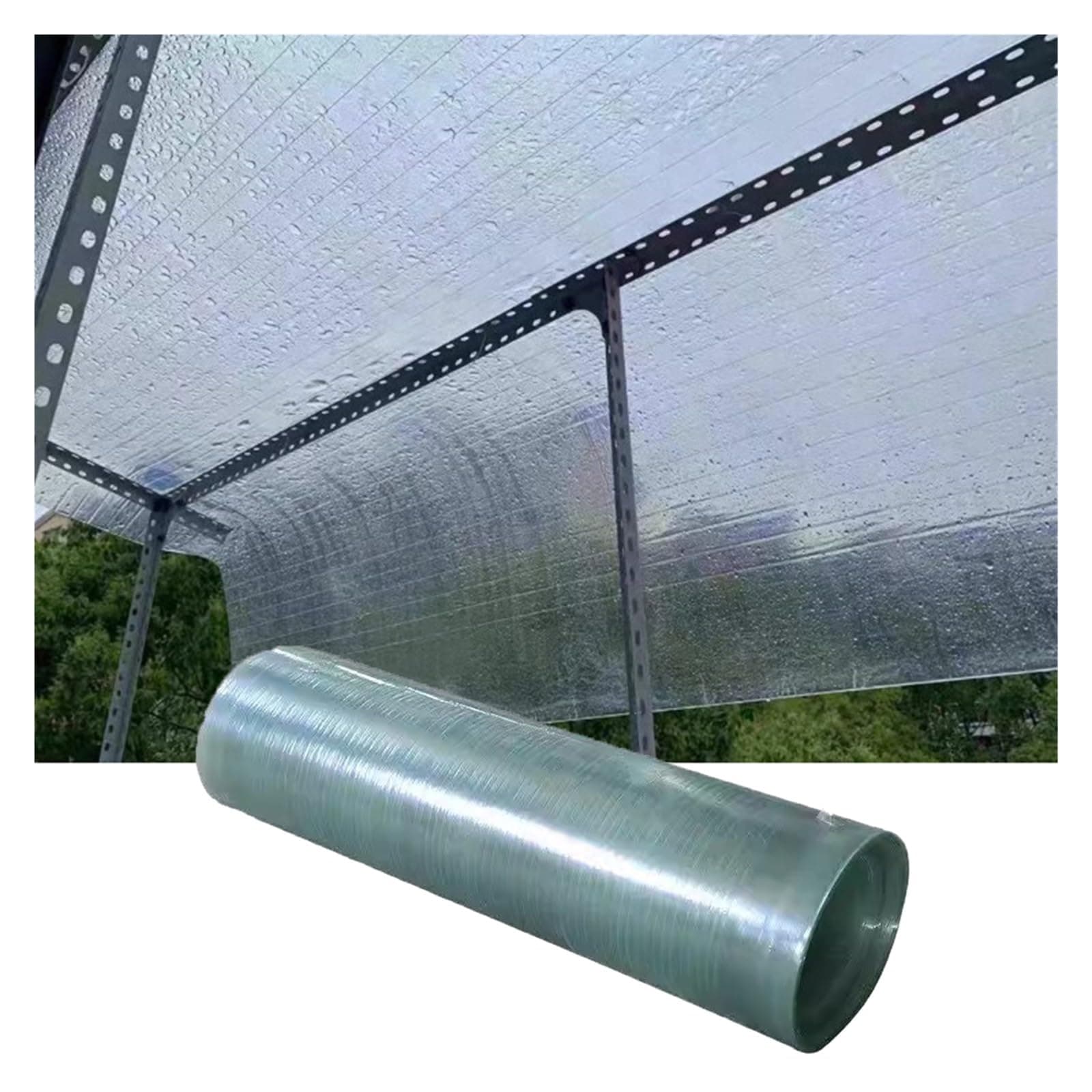 WIGING Polycarbonate Roofing Sheet, Daylighting Panel for UV Protection Rainproof Insulation, Transparent Green House Plastic Cover, Can Cut(1.2mm)
