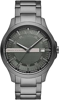 Armani Exchange Stainless Steel Analog Green Dial Men's Watch-Ax2455, Band Color:Gray