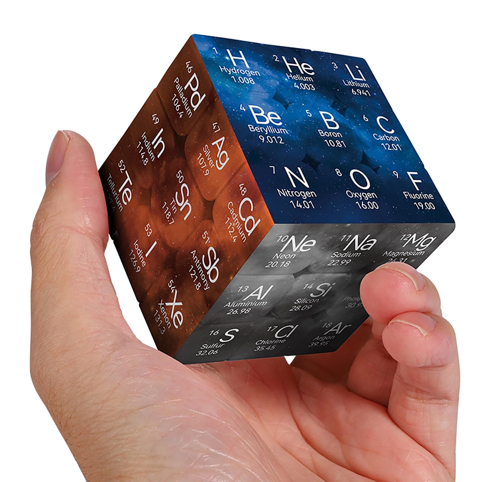 Periodic Table 3x3 Speed Cube, UV Printing Element Cube Magic Cube Educational Puzzles Toys for Kids,Beginners and Adults (Stickerless) Black