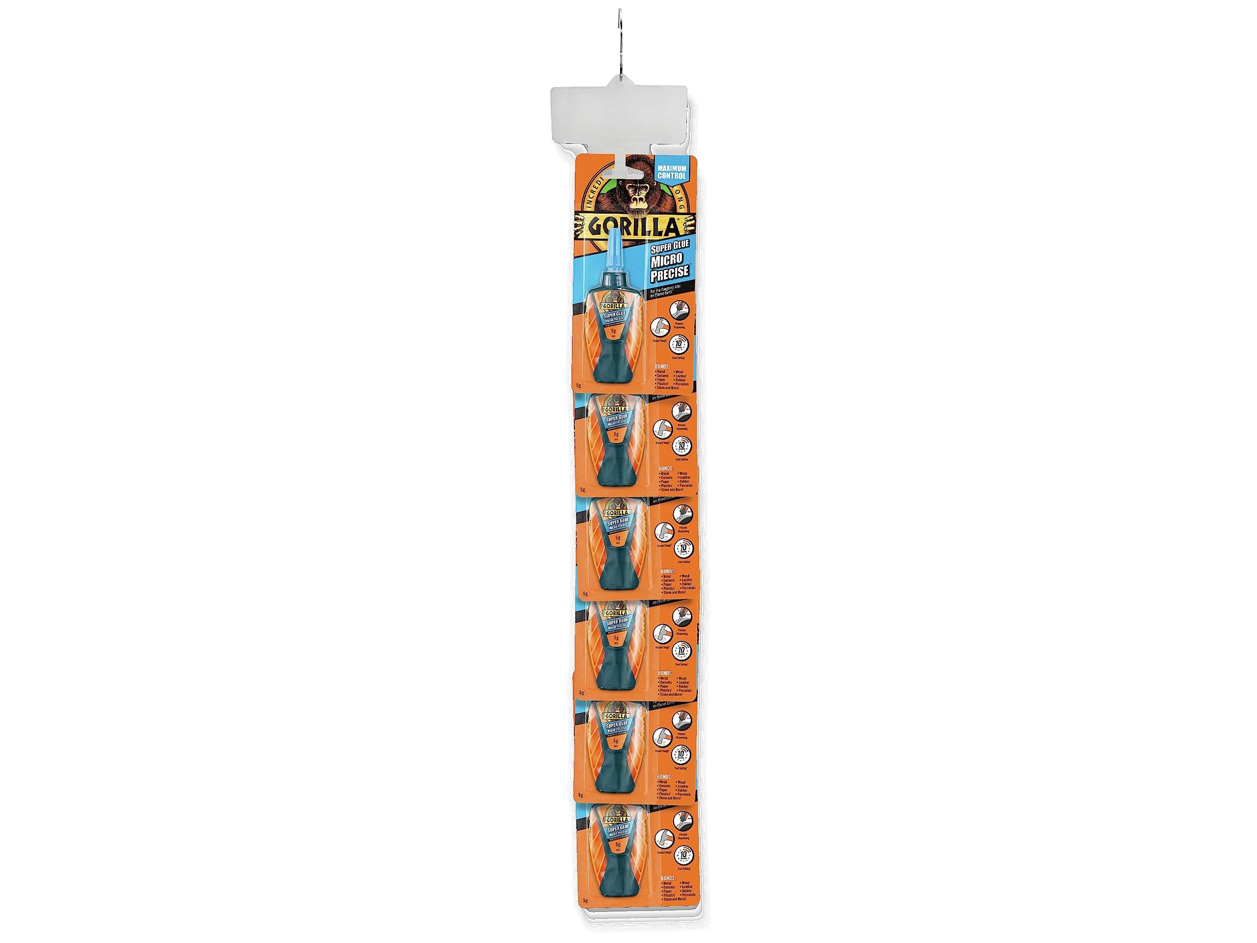 Glue - Gorilla Super Glue Micro Precise Clip Strip (6 x 5g)