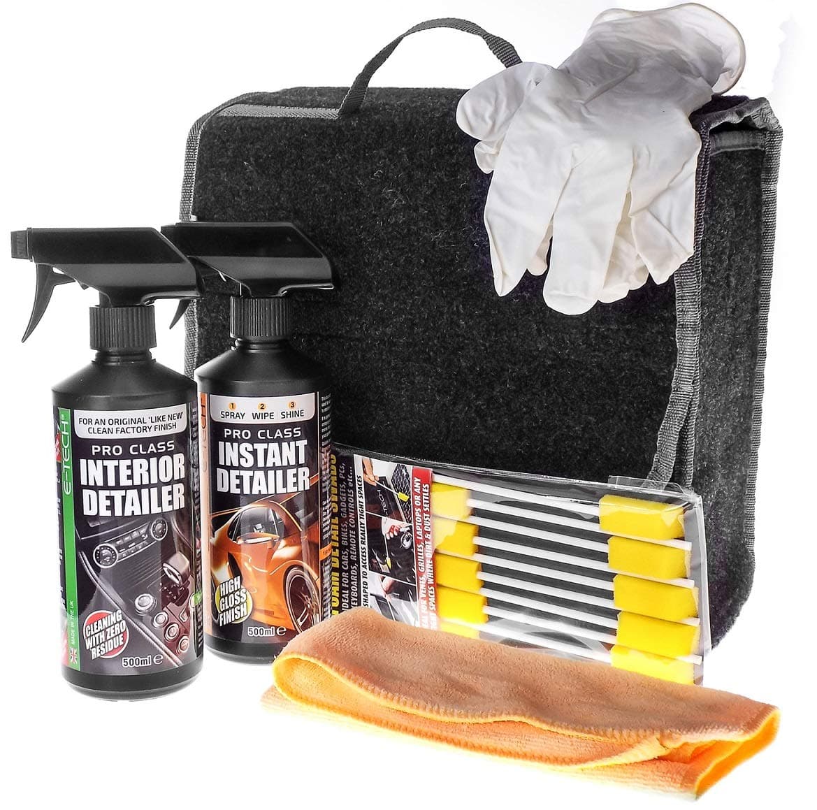 MP Essentials E-Tech 6pce Car Interior & Exterior Detailing Wash Cleaning Valet Kit - GREAT GIFT IDEA FOR HIM & HER