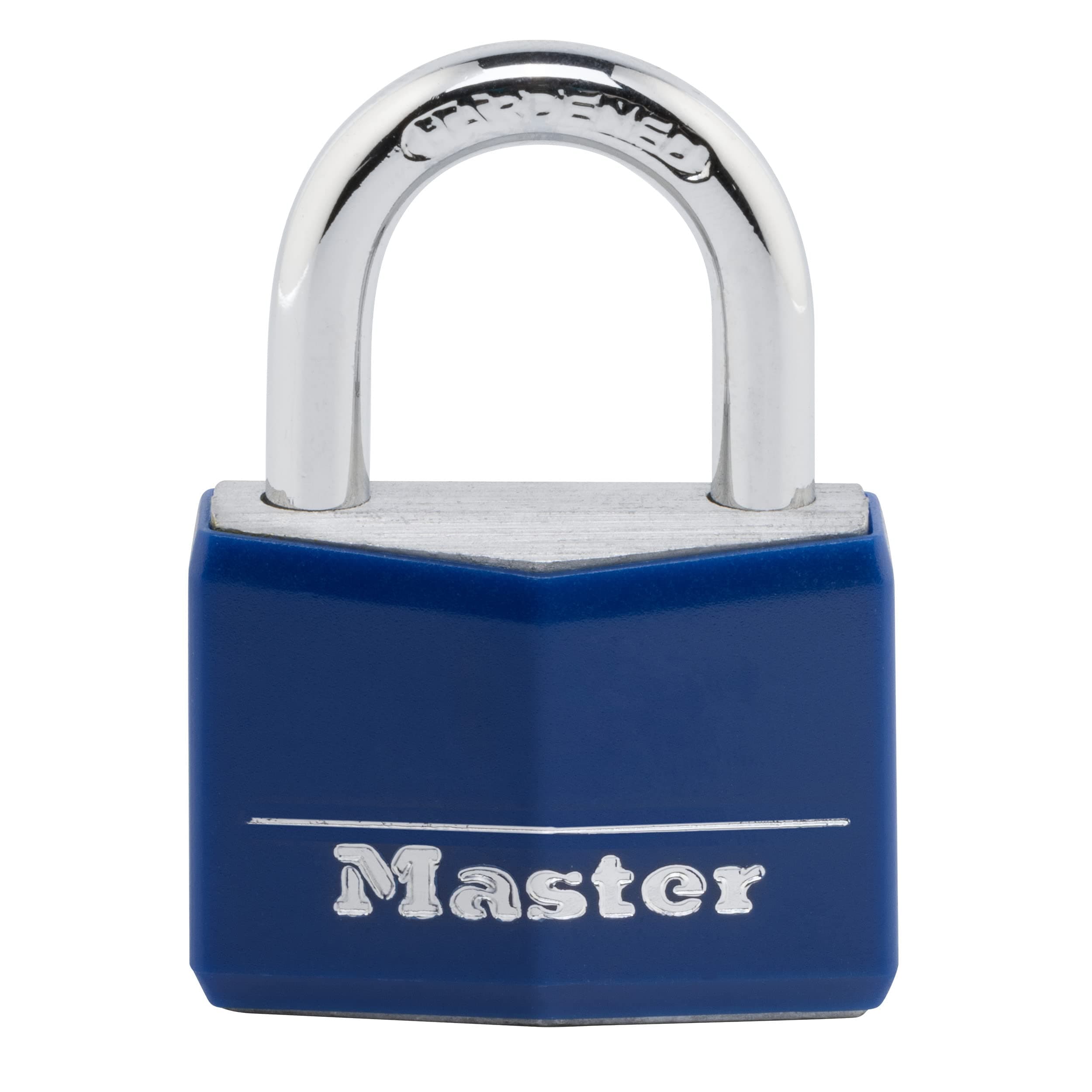Master Lock 142DCM Brass Lock with Blue Cover, 1-9/16-inch