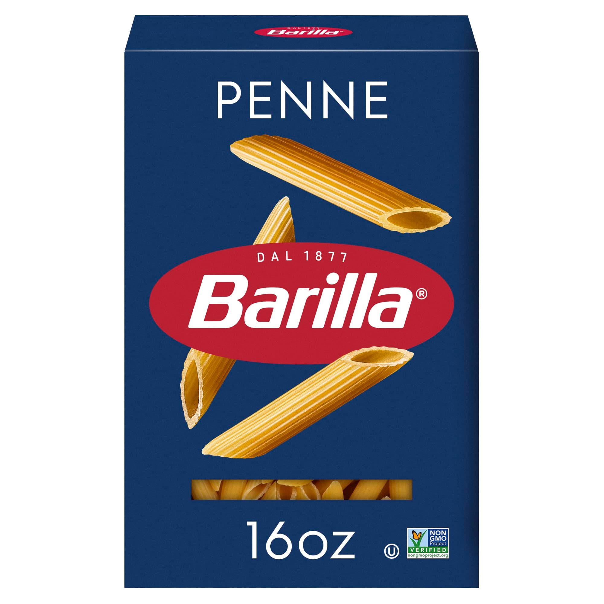 Barilla Penne Pasta, 16 oz. Box - Non-GMO, Made with Durum Wheat Semolina - Kosher Certified
