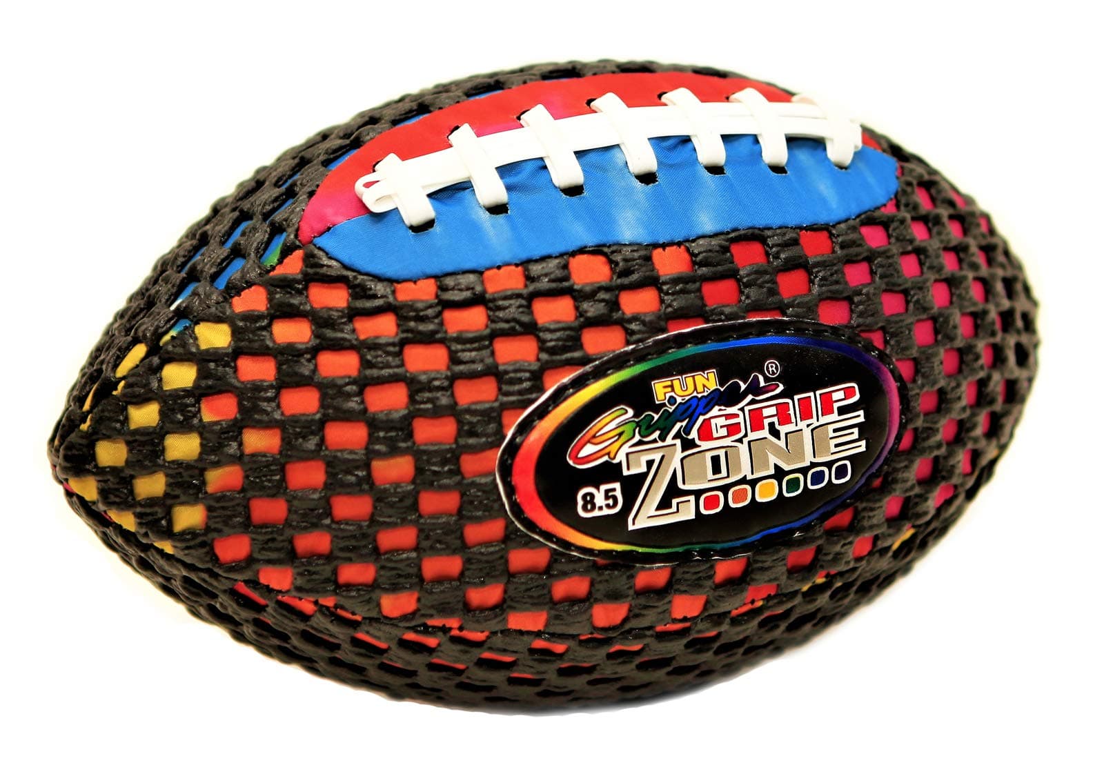 fun gripper-Grip Zone 8.5 Tie-Dye (Pee Wee Footballs) Size 6-9 with All Grip mesh Kids Footballs By: Saturnian I P.E. Supplier