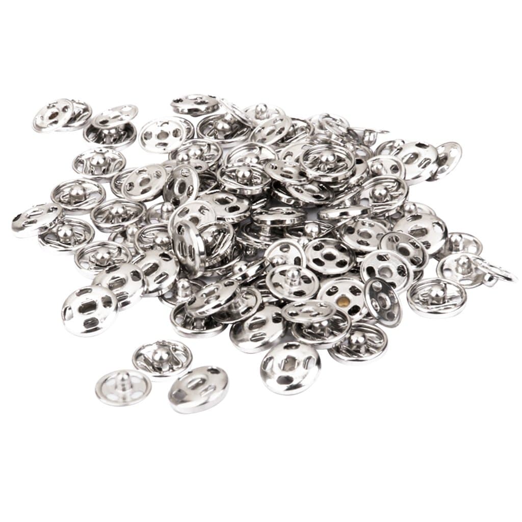 Truvic Snaps Fasteners Spring Press Studs Popper Button Sew on Rivet - 50 Sets