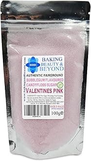 Baking Beauty and Beyond Premium Candy Floss Sugar 100g - Valentines Pink Bubblegum Flavour