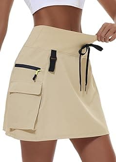 MIVEI Skorts for Woman - Hiking Cargo Skorts with Zipper Pockets, High Waisted Quick Dry Golf Workout, Dressy Casual