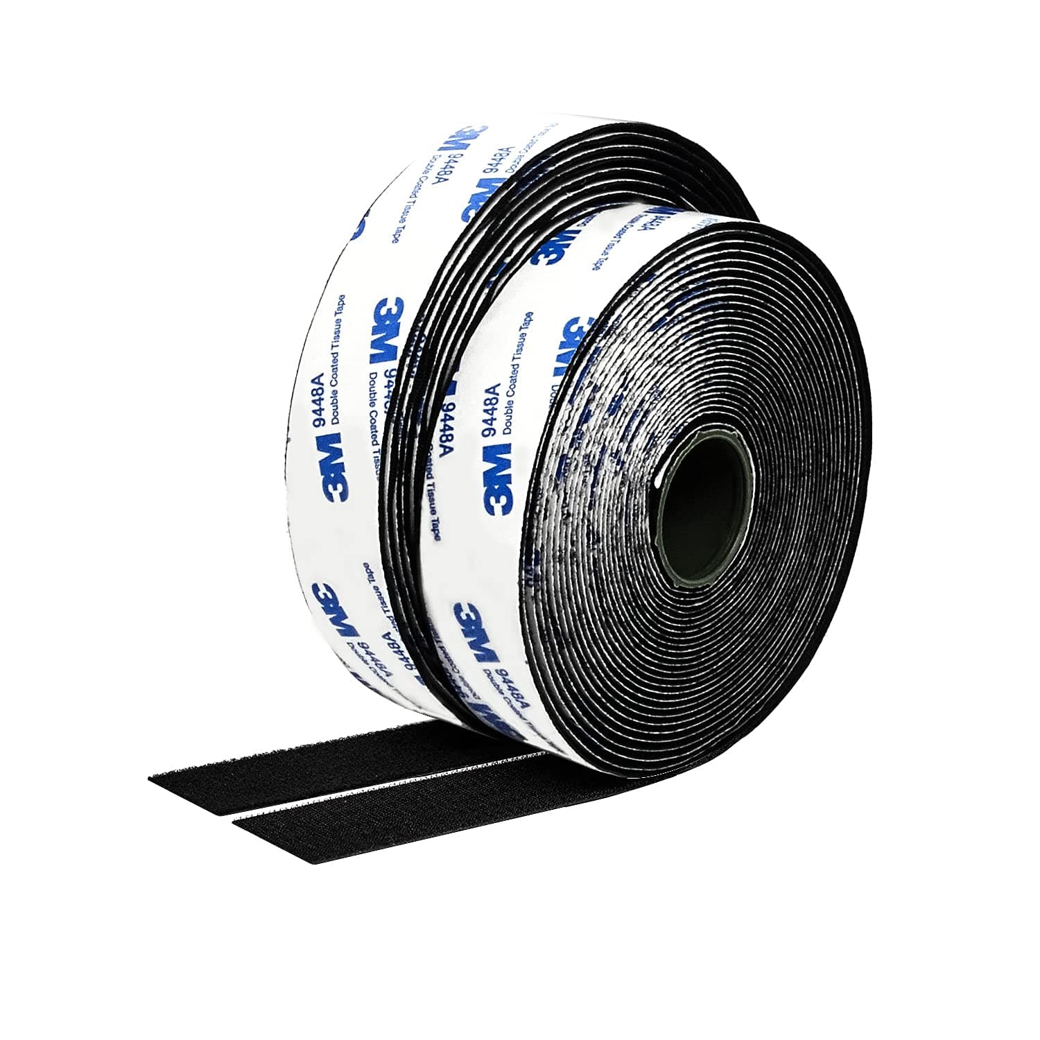 Hook and Loop Tape 1in x 20ft, Slef Adhesive Interlocking Strip, Mounting Tape Heavy Duty Adhesion, Picture Hanging Strips Fastener, Double Sided Carpet & Rug Fixation
