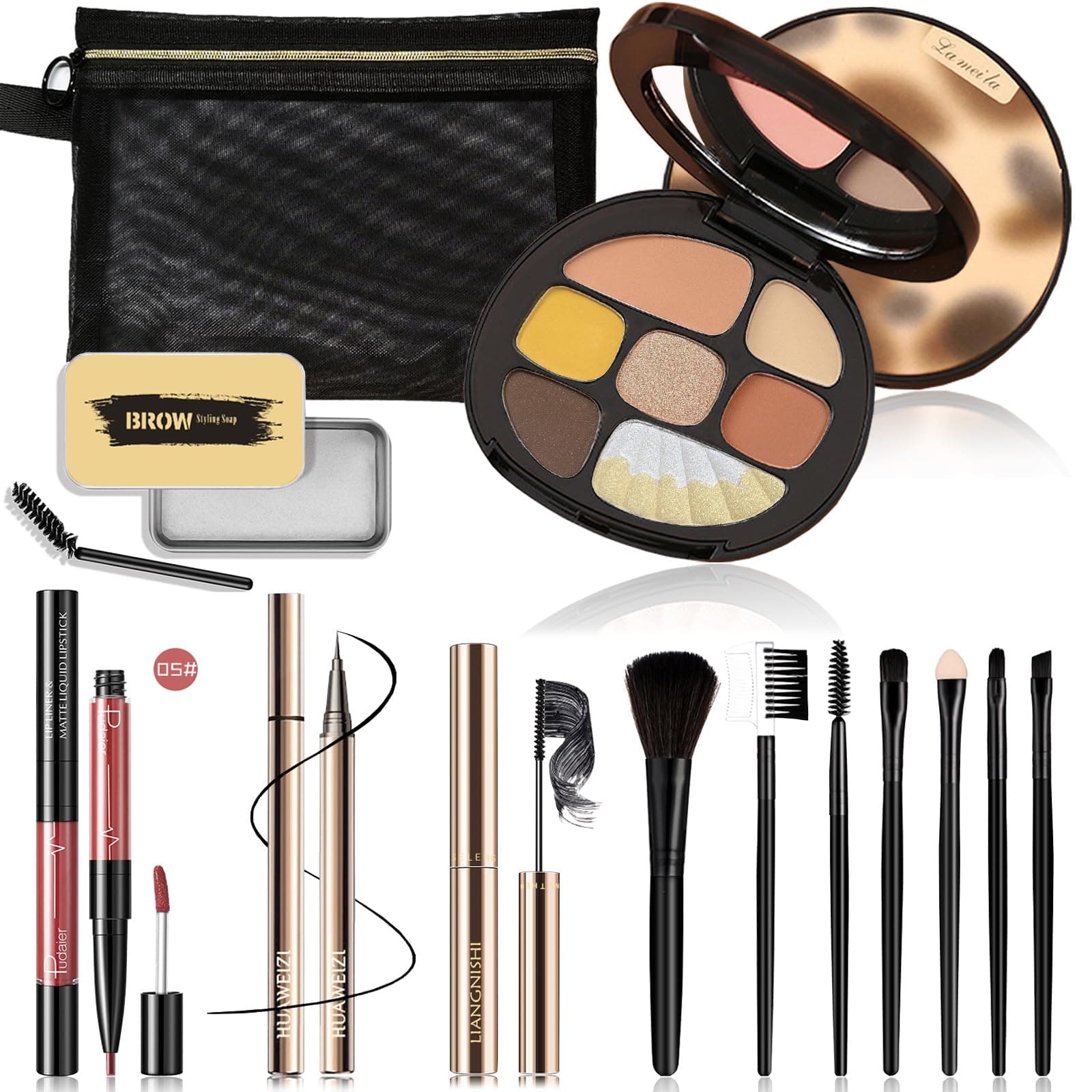 All in One Makeup Kit for Women Full Kit, Basic Cosmetics Kit for Beginner & Professionals, Eye Makeup Set Tween Girl, Make Up Kits for Teenagers, Makeup Gift Set for Girls, Women & Teens(Amber Brown)