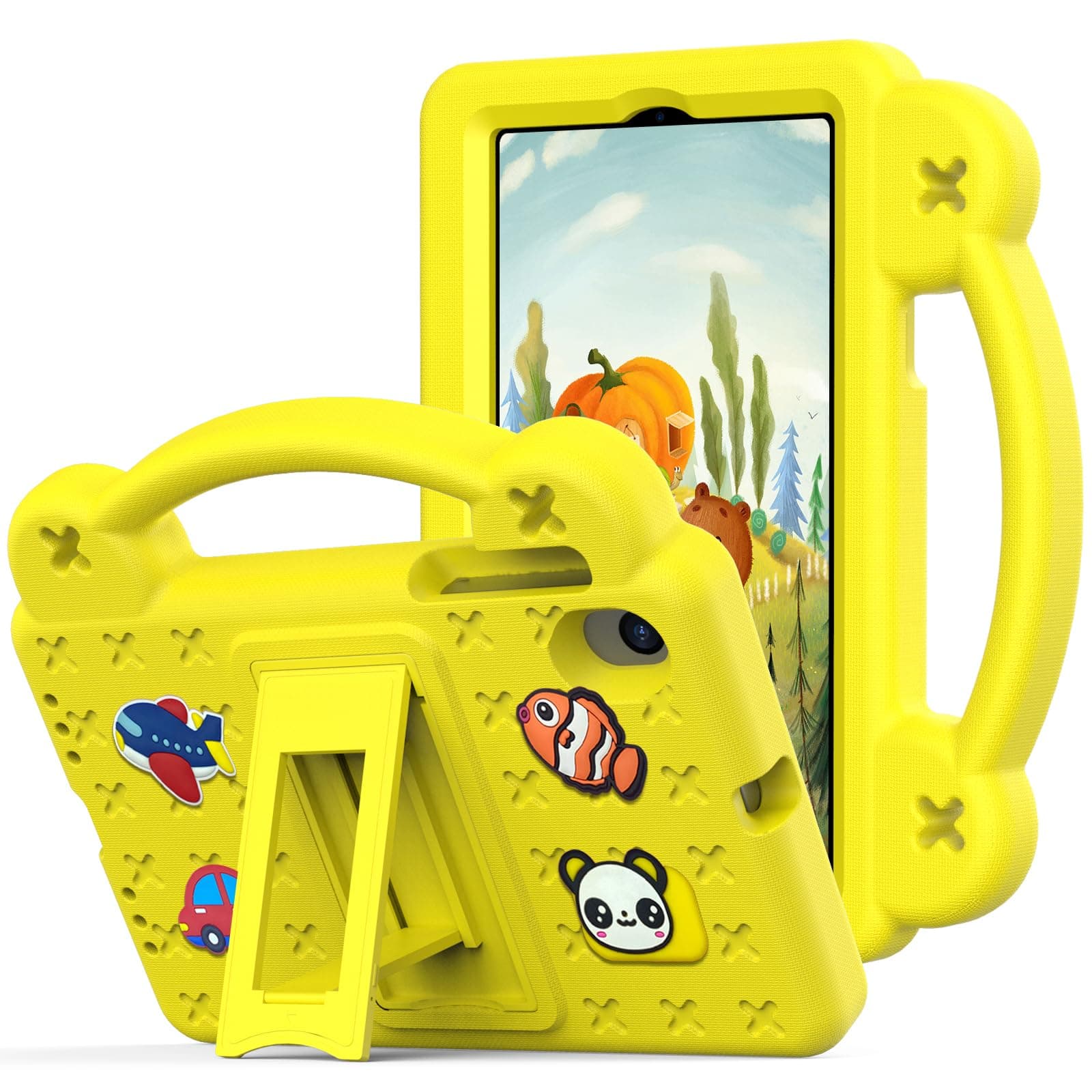 SCIMIN Handle Case for Walmart Onn. 7-inch Tablet Gen 4 (4th Generation) (Model: 100135924), Heavy Duty EVA Foam Shockproof Cover Kids Proof Case with Stand