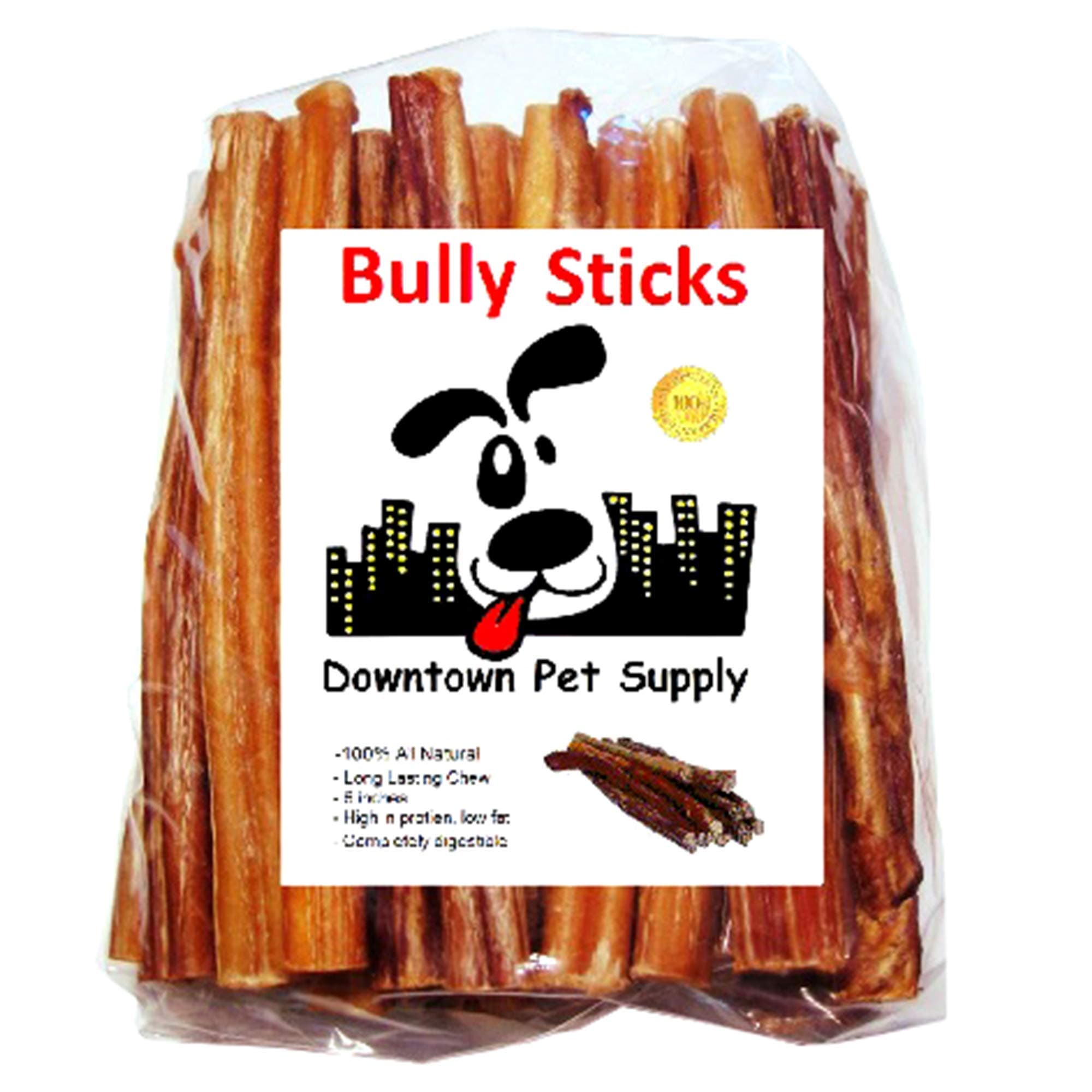 Downtown Pet Supply 6" Bully Sticks - Free Range Standard Regular Thick Select 6 inch (10 Pack)