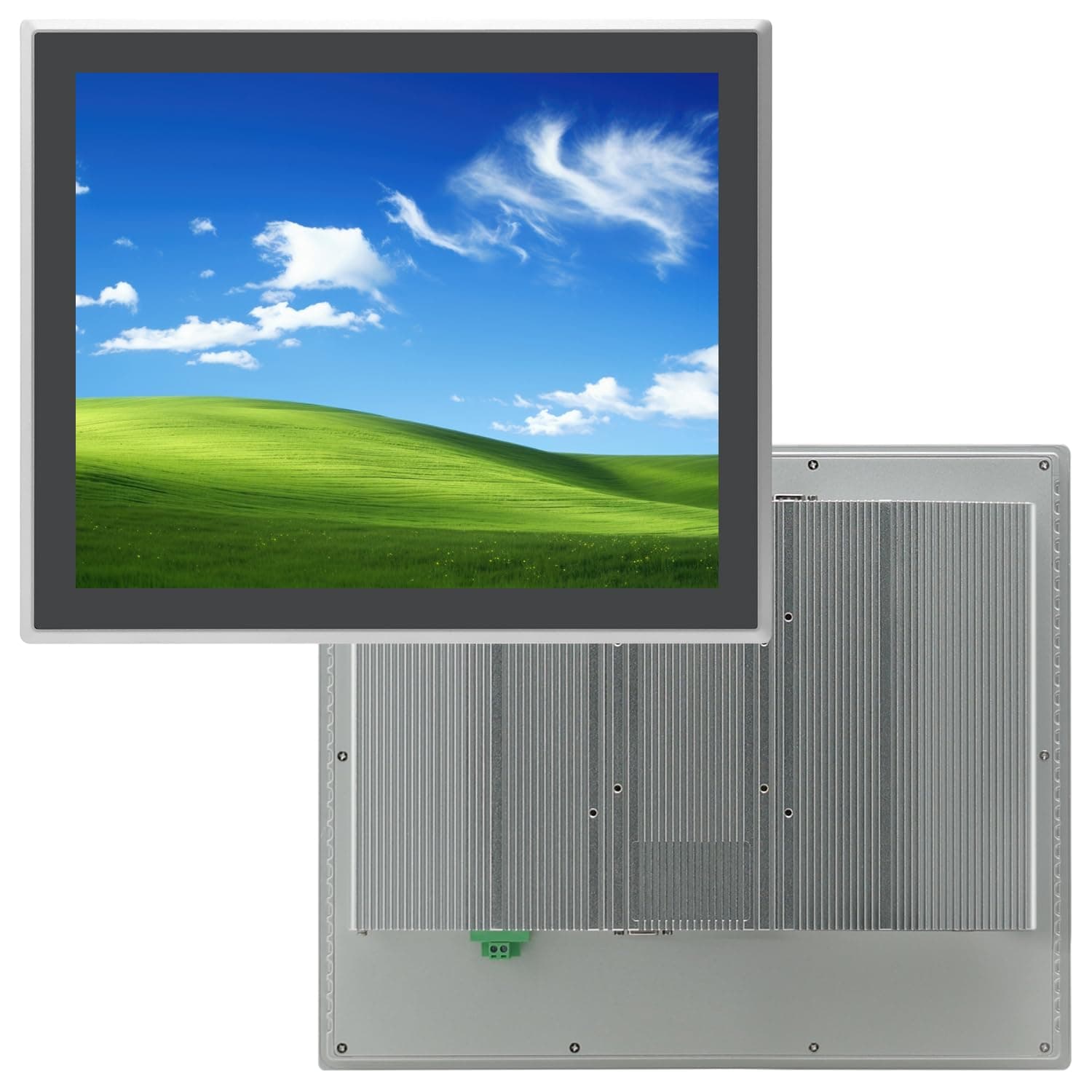 17 inch Capacitive Multi-Touchscreen Industrial Embedded Win-10 PC Monitor, IP65 Screen with 10 Points Touch Display, i3+RAM 4G+128G SSD, Integrated Phoenix2pin, HD-MI-Out & USB Ports