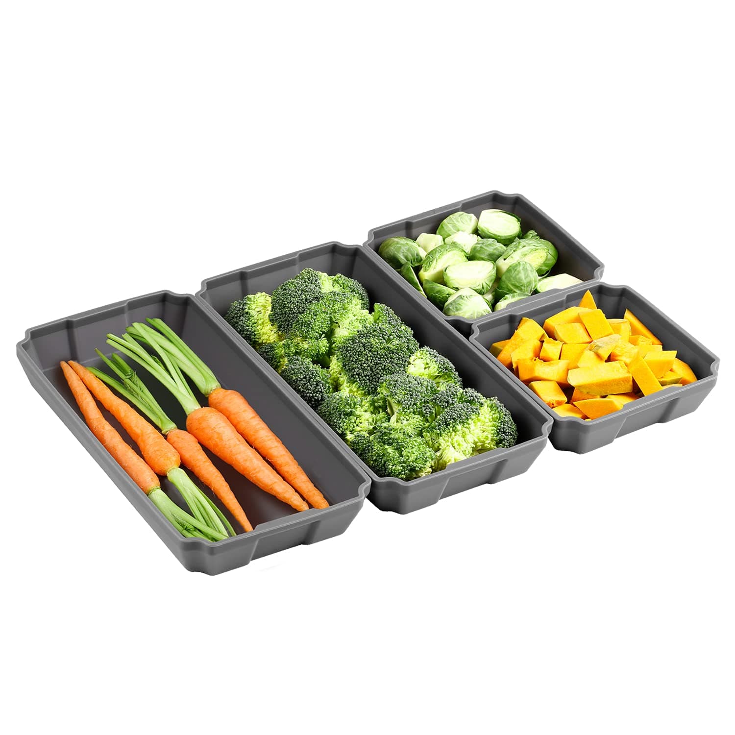 Silicone Sheet Pan Set, XOMOO Extra large size 4PCS Nonstick Silicone Dividers for Baking Trays, Baking Pan Dividers, Baking Cooking Accessories for Oven Dinner Prep, Dishwasher Safe Air Fryer Safe