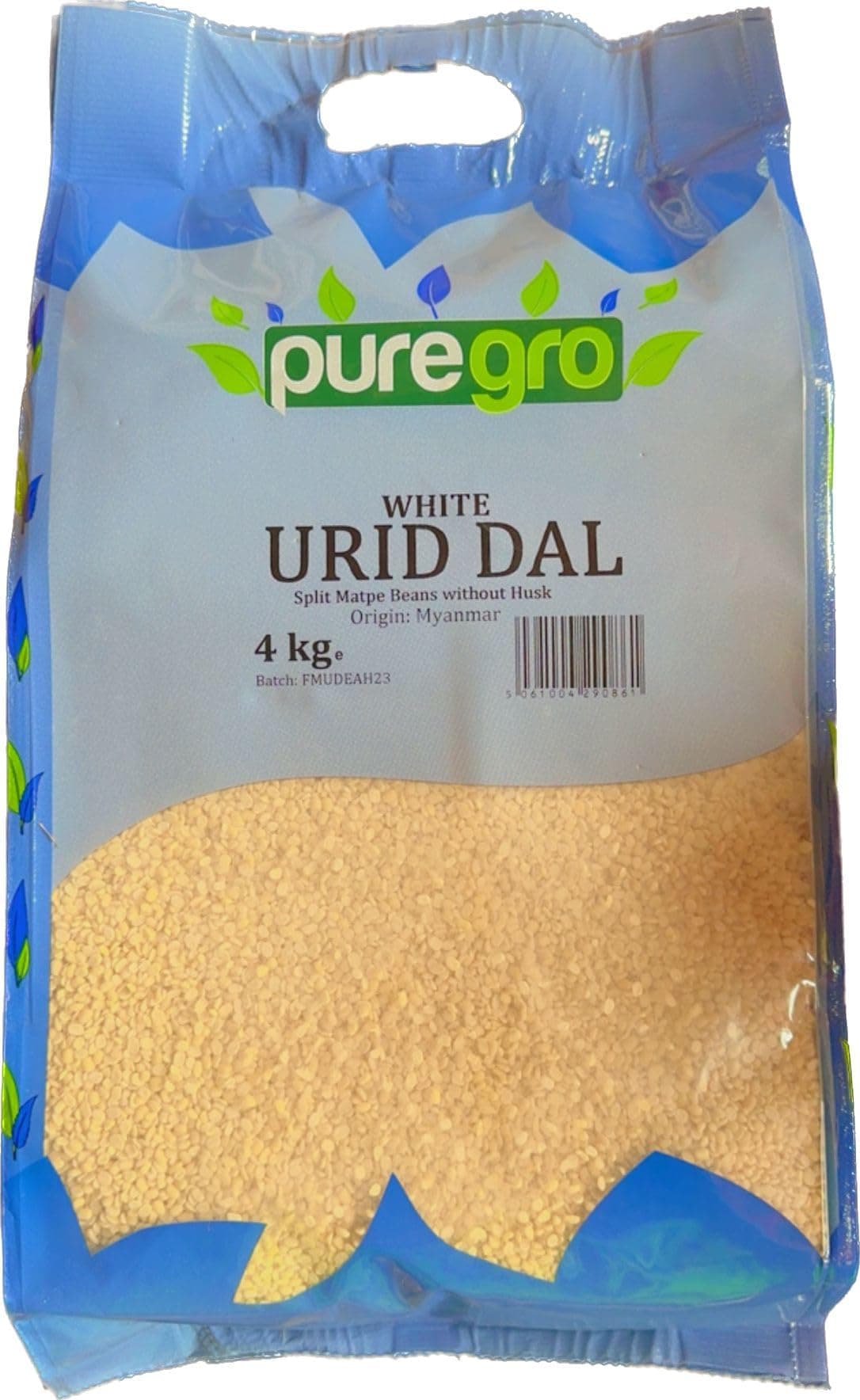 Puregro Urid Dal (White) 4kg (Split Matpe Beans Without Husk)