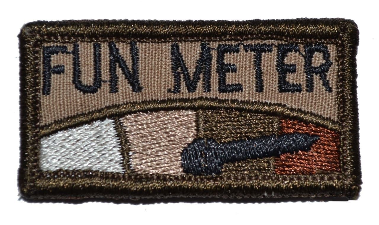Fun Meter is Pegged 1x2 Patch - Coyote Brown