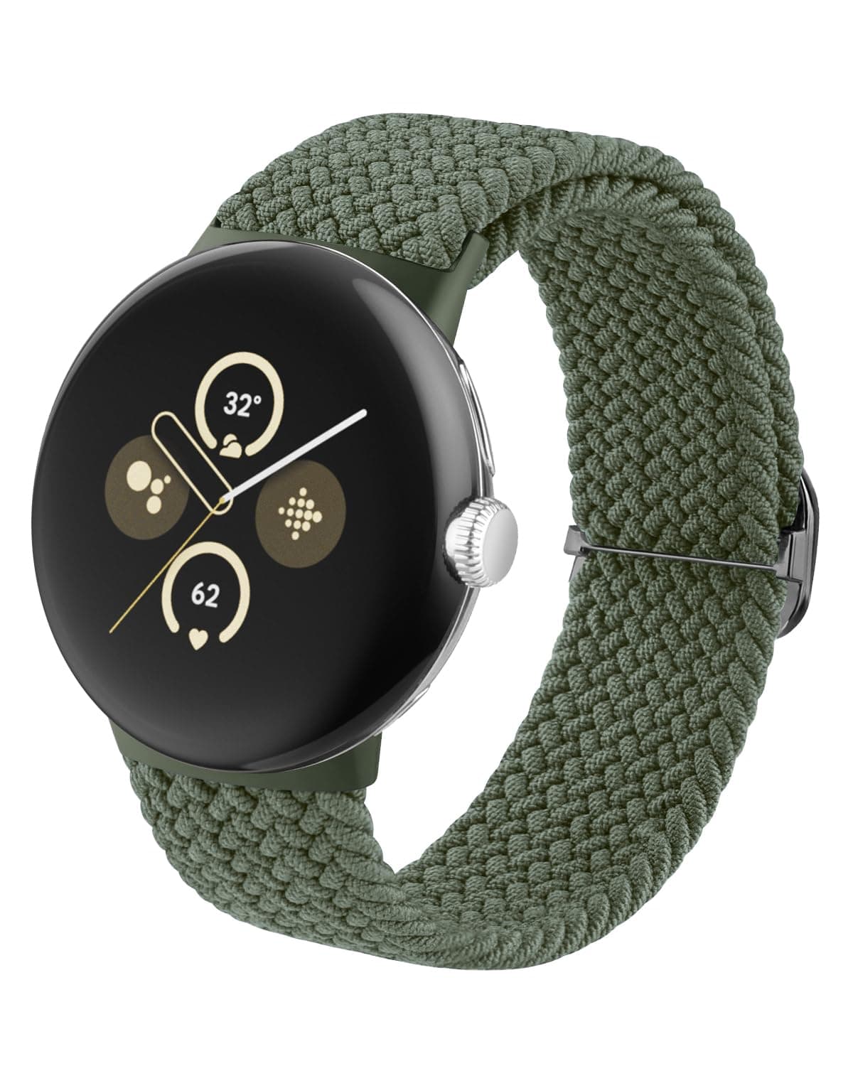 BlackPro Nylon Bands Compatible with Google Pixel Watch Bands/Google Pixel Watch 2/Pixel Watch 4/3 41mm Band for Women Men, Adjustable Stretchy Braided Straps with Upgraded Connector for Pixel Watch Bands