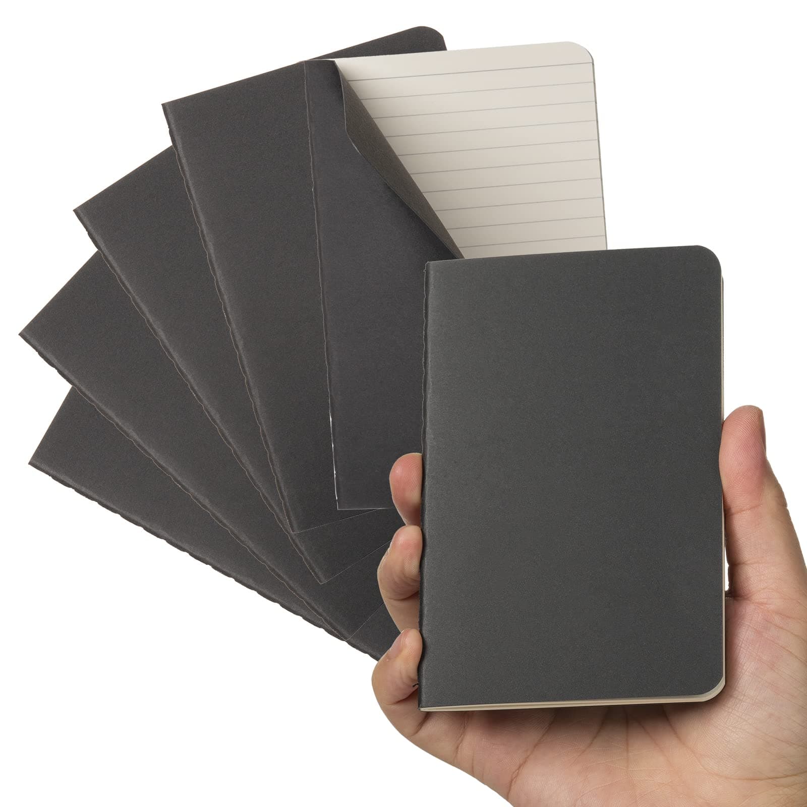 Softcover Pocket Notebook Set - 3.5" X 5.5" - 6 Pack - 30 Sheets - 60 Lined Pages - Perfect For The Traveler Or Author