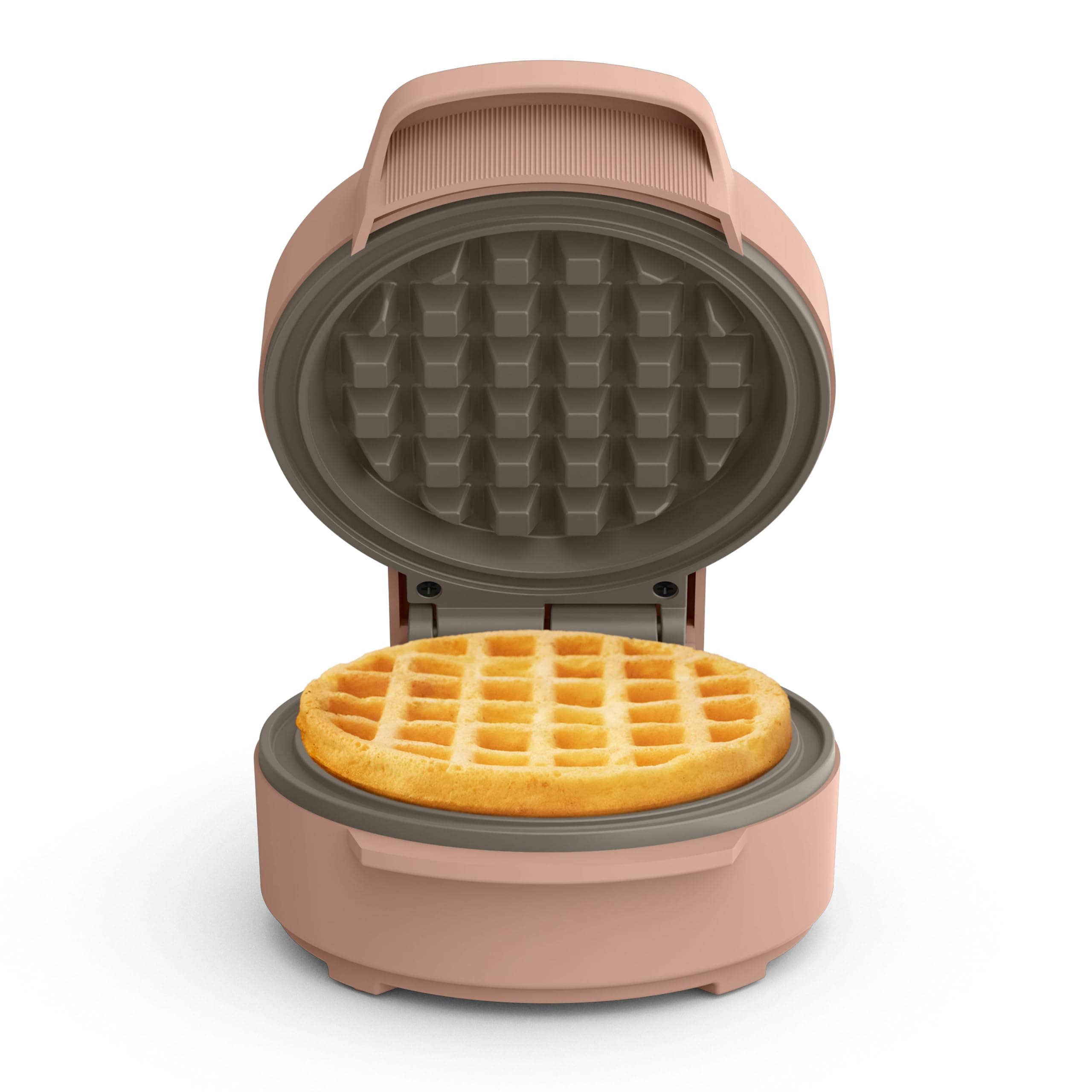 bella Snack-n-Store Mini Waffle Maker, EverGood™ Ceramic Nonstick Coating, Cord Wrap, Ready Indicator Light & Cool Touch Handles, Stackable Design & Customizable Plates, 400 Watt, Blossom