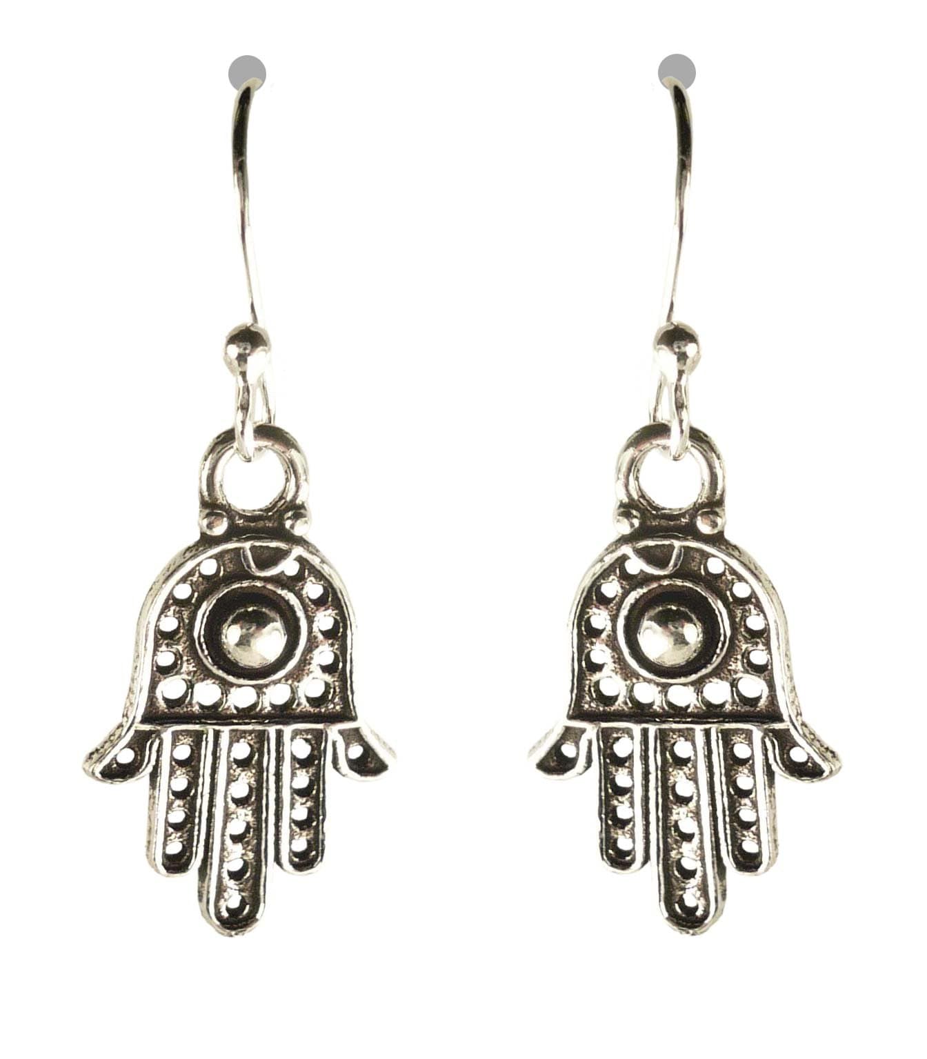Bali Sky Sterling Silver Hamsa Dangle Earrings D021