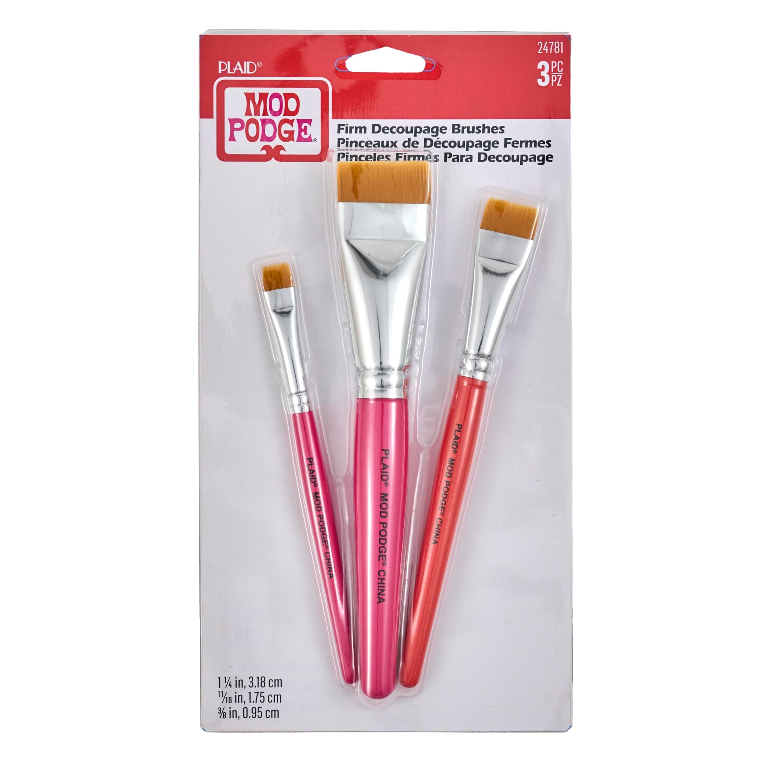 Plaid Mod Podge Decoupage Brush Set 3pc, One Size