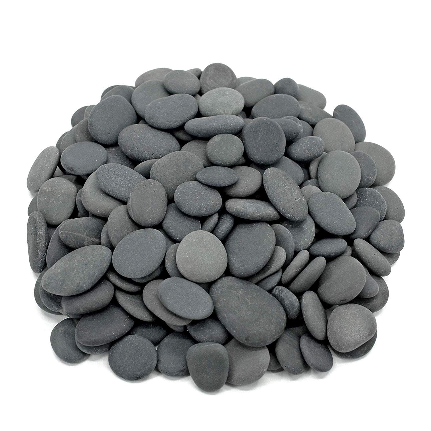 Royal Ram Flat Mexican Beach Pebbles - 3 Pounds Medium Size 1/2" - 1" - Decorative, Landscaping, Vase Filler, Aquarium Safe