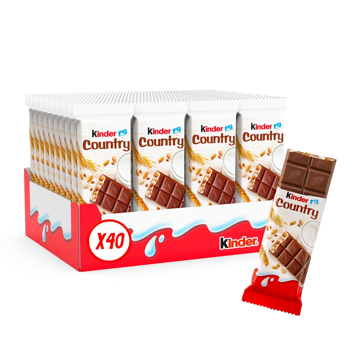 Kinder Country Chocolate Cereal Bar - 40 pack