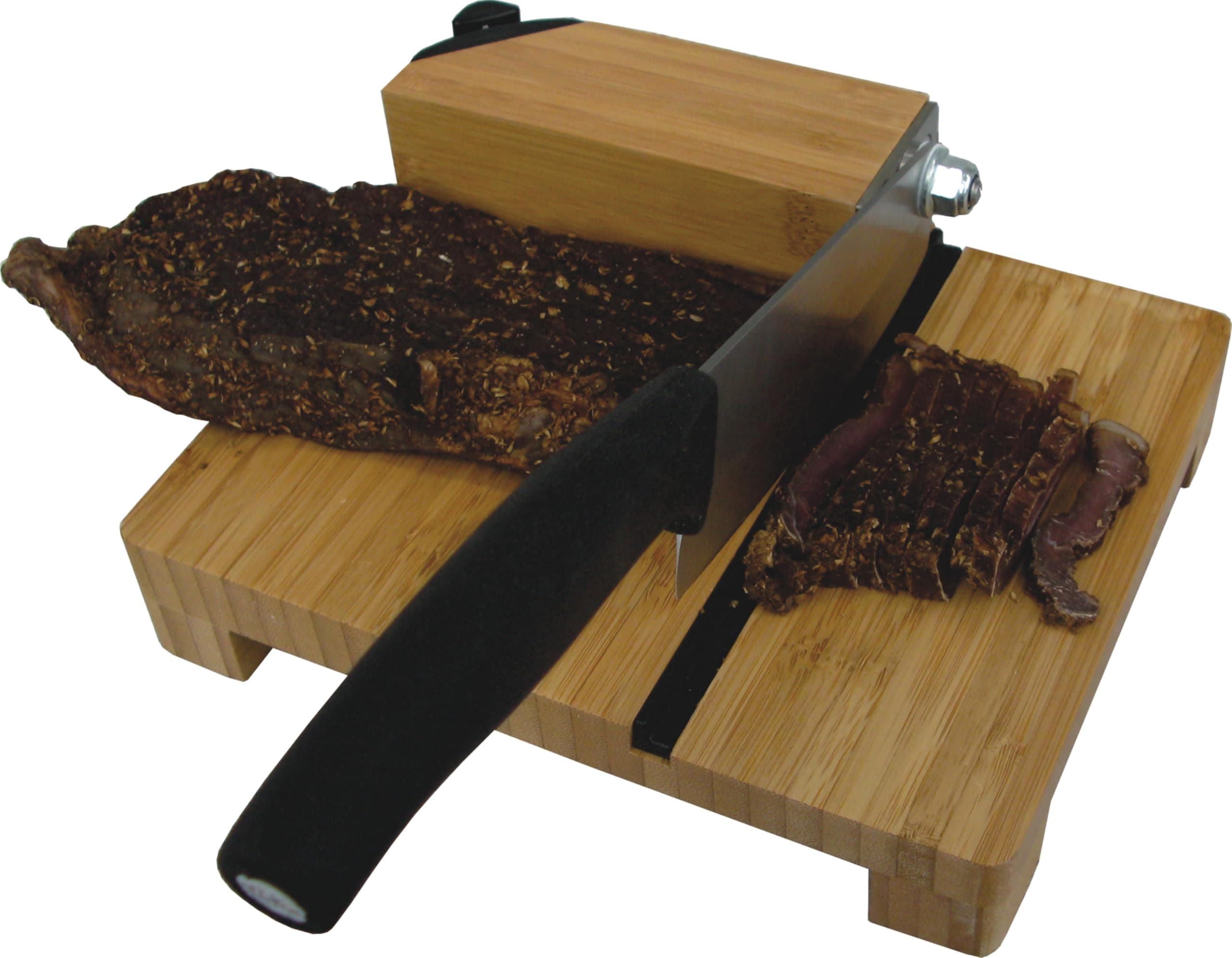 Tekut Biltong Slicer with Carbide Knife Sharpener, Bamboo