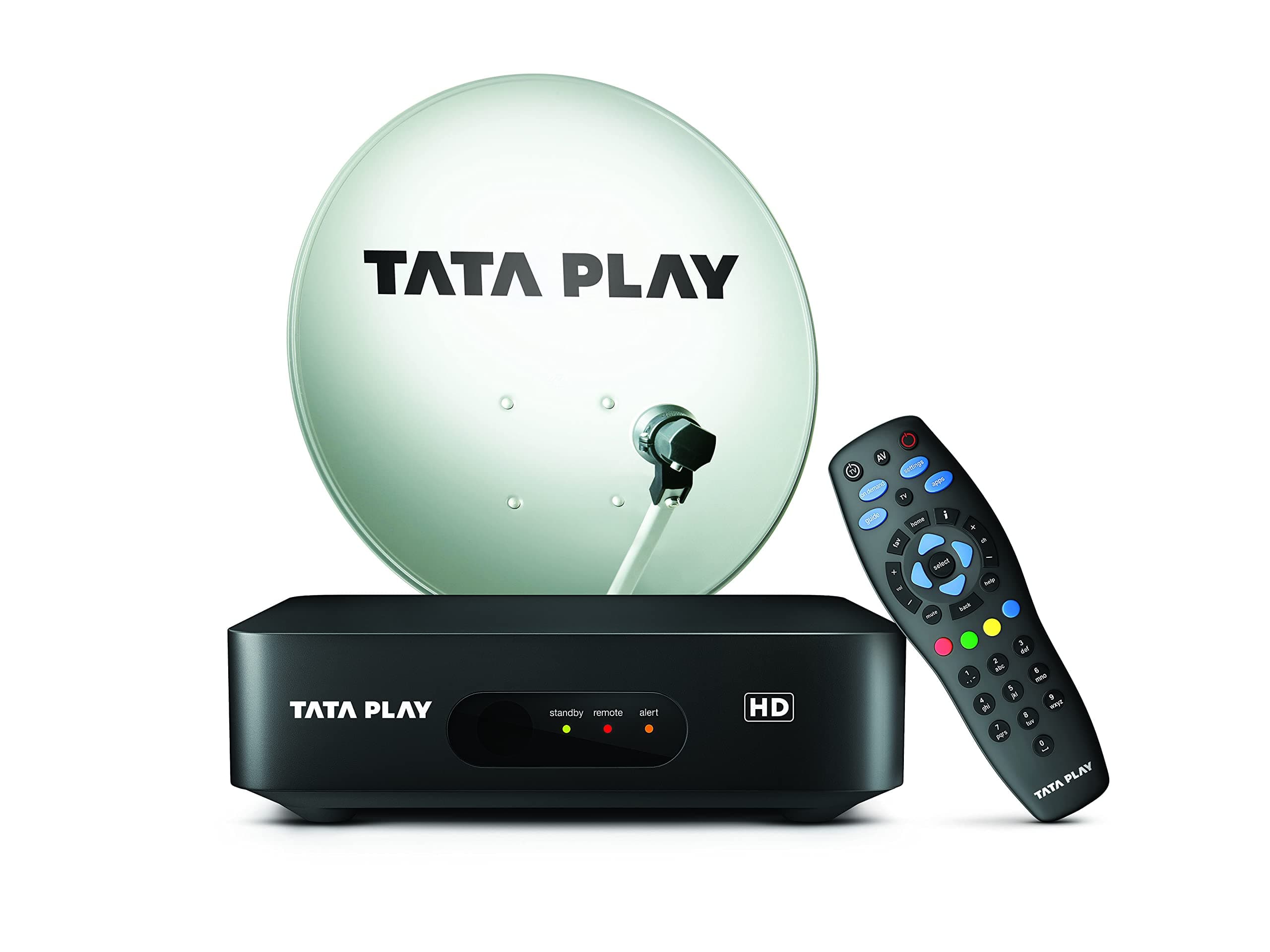 TATASKY HD DTH Set Top Box with Secondary Connection (Black and White)