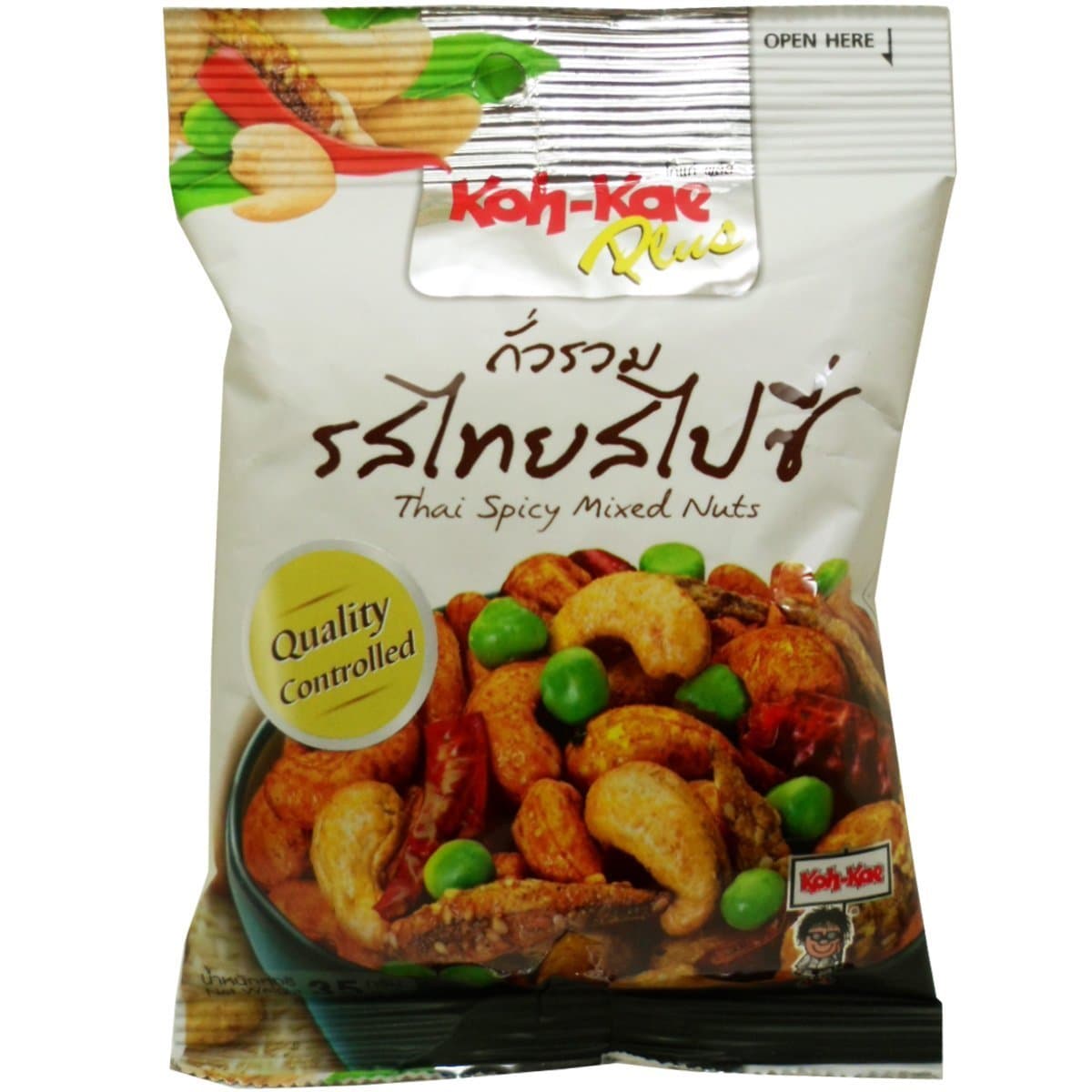 Koh-kae Thai Spicy Mixed Nuts Herbal Snack Net Wt 35 G (1.23 Oz) X 1 Bag
