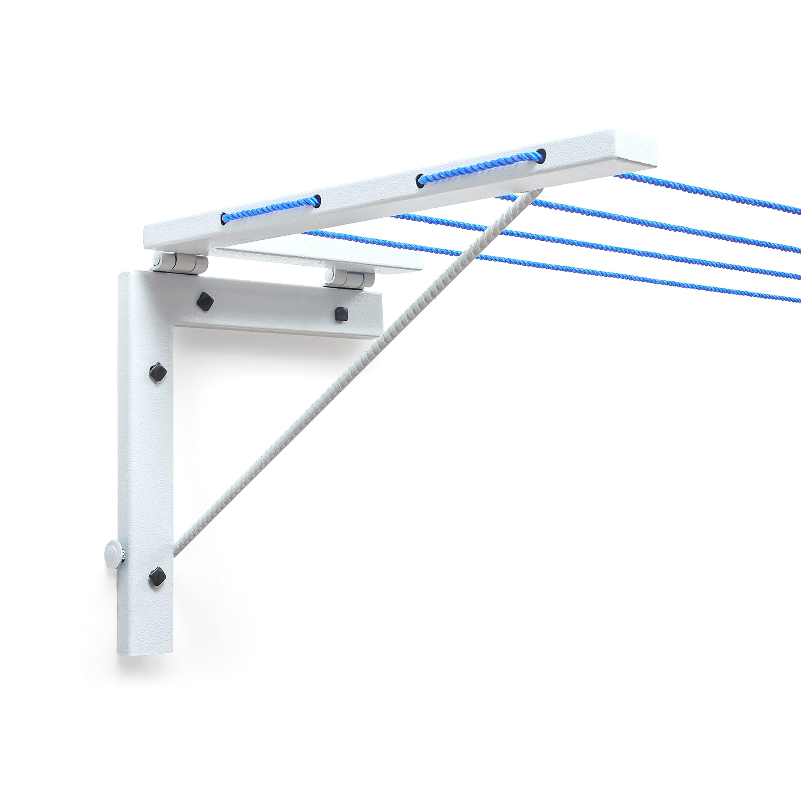 Livzing Foldable Wall Mount Cloth Drying Stand-Wall Stand for Cloth Dress Drying-Cloth Dryer Stand for Balcony-Collapsible Metal Wall Mount Space Saving Cloth Drying Rack-White(Pack of 2)