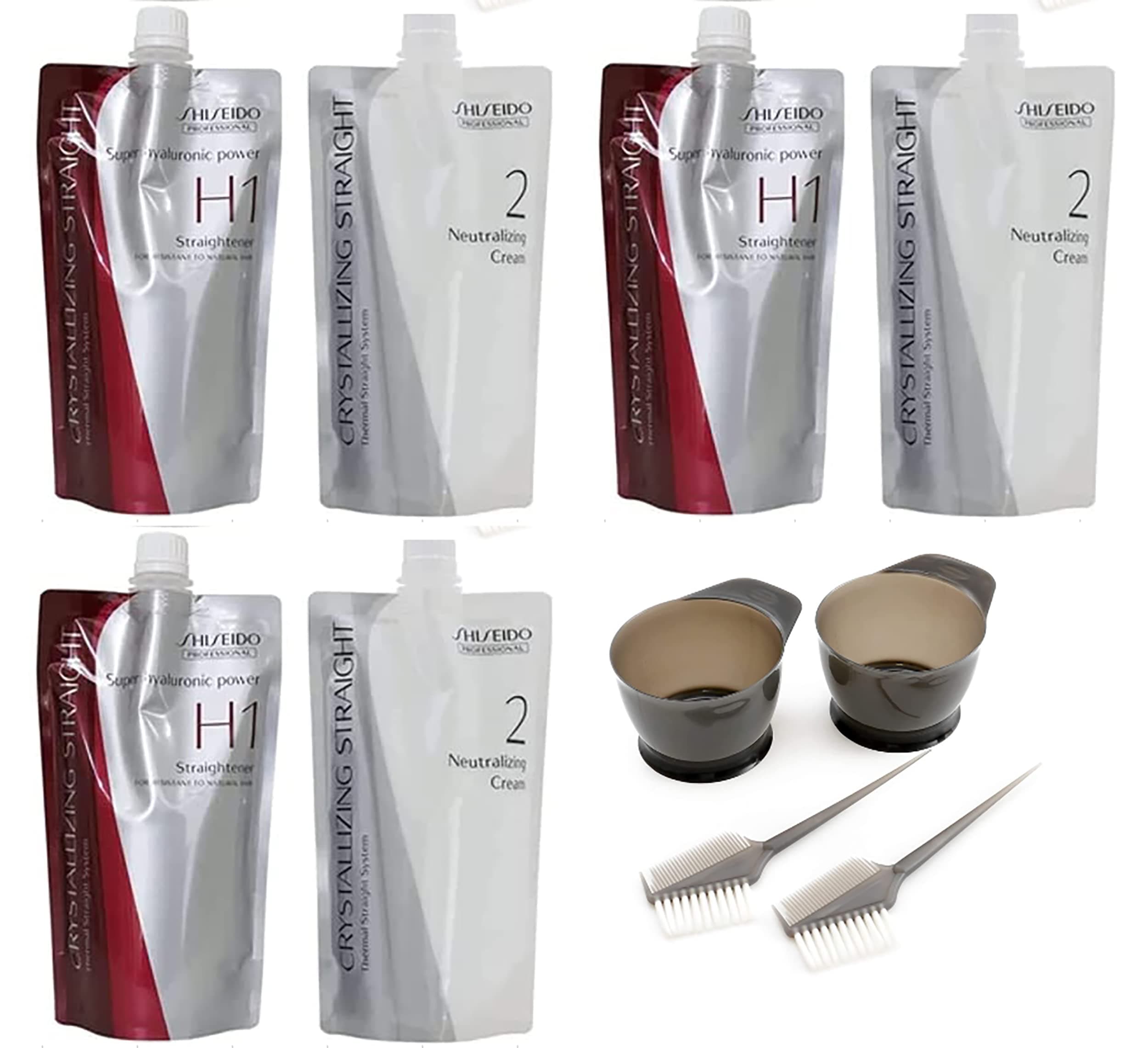 SOFIA BY ODE 2 pack Hair Rebonding Professional Crystallizing Hair Straightener (H1) + Neutralizing Emulsion (2) for Resistant to Natural Hair With Free Brush