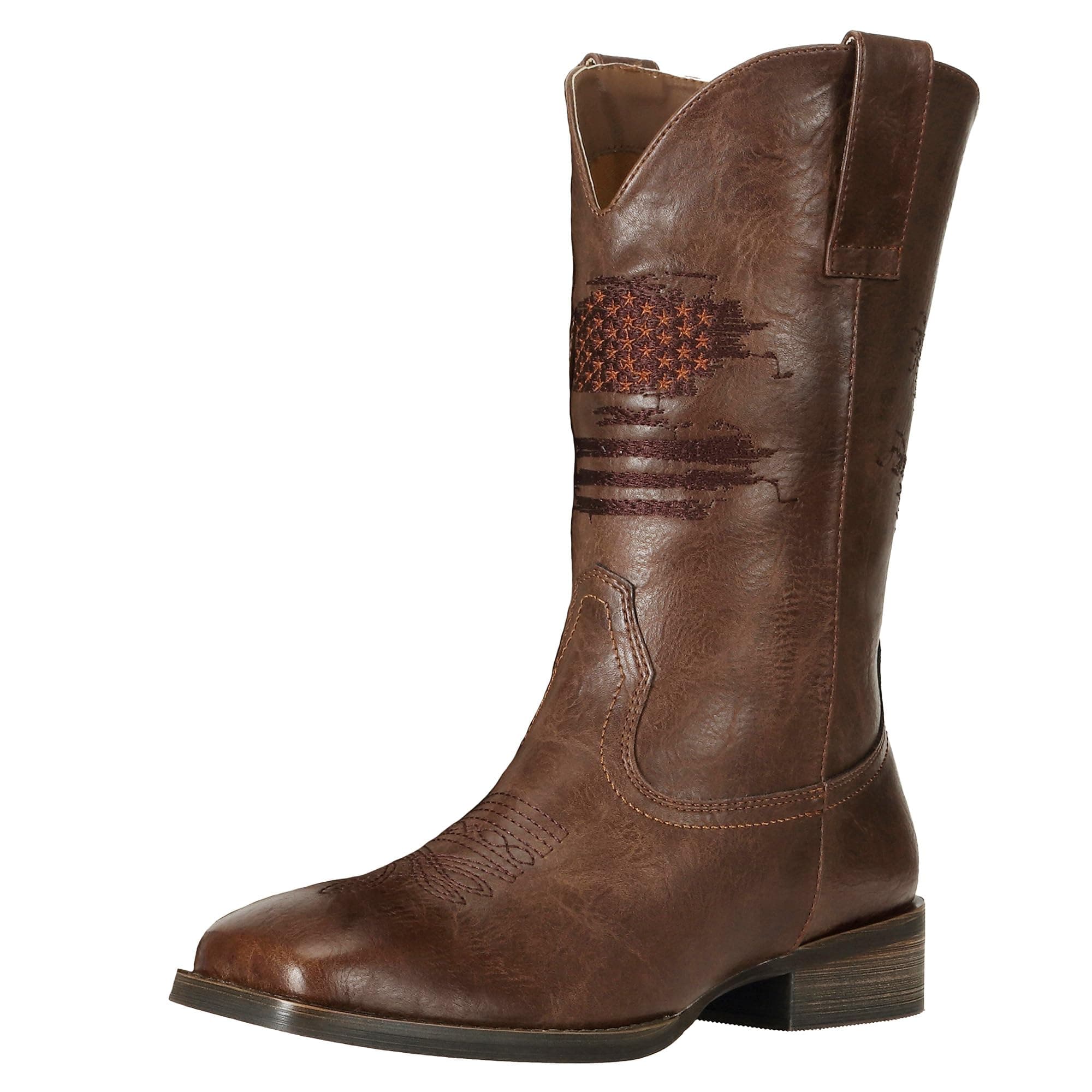 J's.o.l.eCowboy Boots for Men Wide Square Toe Patriot Country Western Boots
