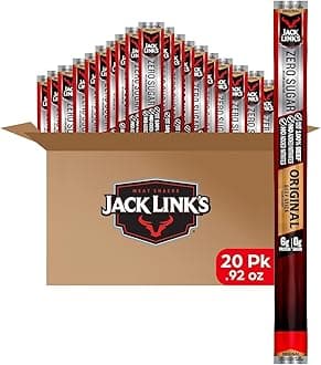 Jack Link's Original Zero Sugar Beef Sticks - (20 Pack) 0.92 oz Meat Sticks - Ready to Eat Protein Snacks - 5g Protein per Serving - Made with 100% Real Beef