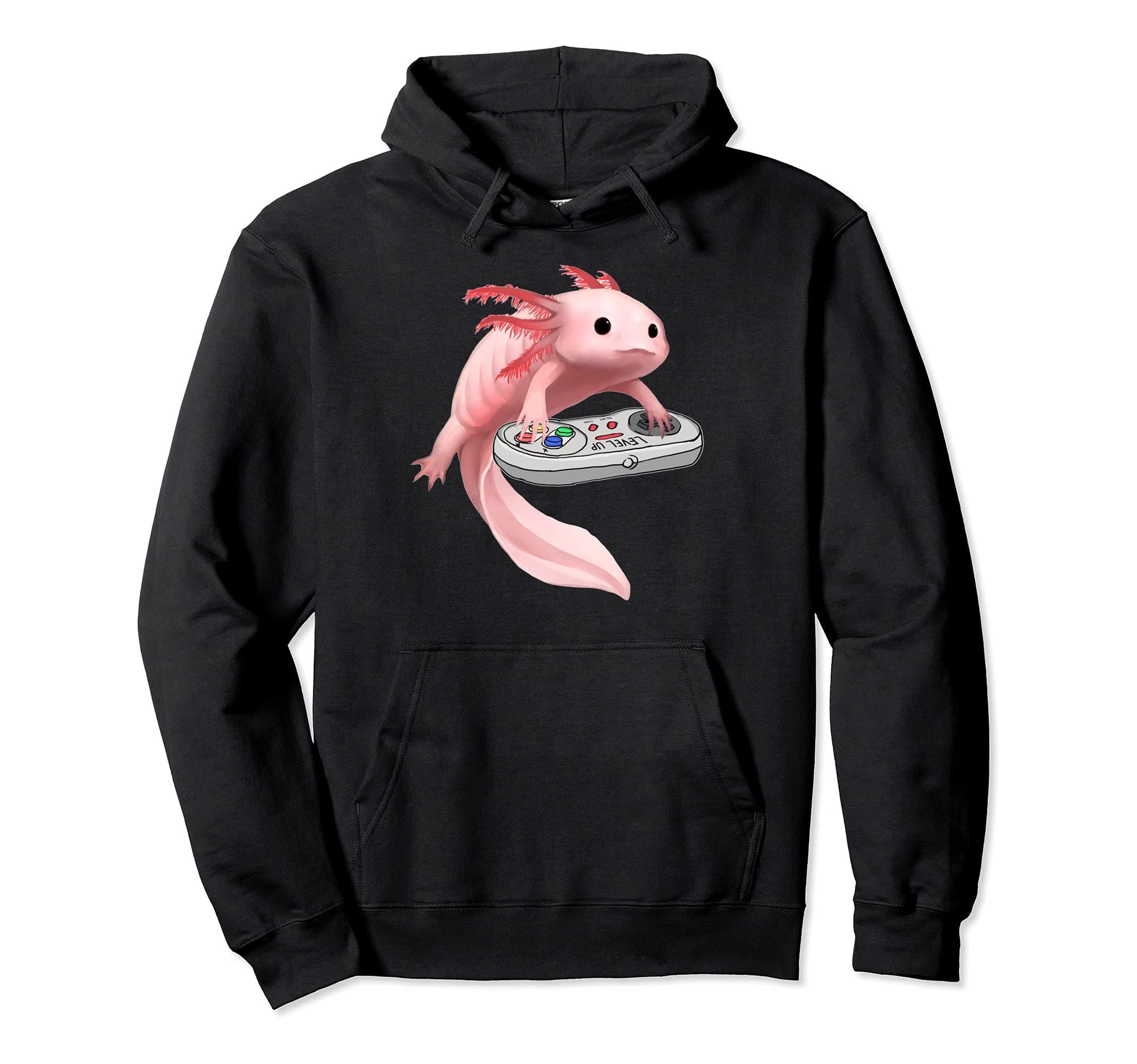 Axolotl Fish Playing Video Game White-Axolotl Lizard Gamers Pullover Hoodie
