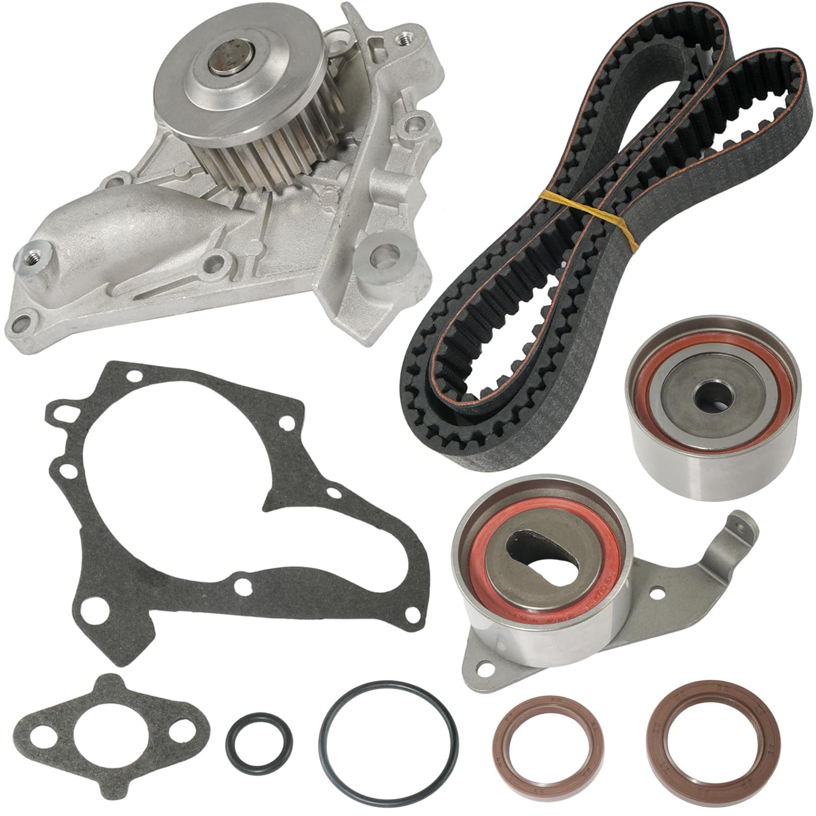 Engine Timing Belt Kit with Water Pump Compatible with 1987-2001 Toyota Camry, 1996-2000 Toyota RAV4, 1987-1999 Toyota Celica 1991-1995 Toyota MR2, 1999-2001 Toyota Solara 2.0L 2.2L 3SFE 5SFE TCKWP199