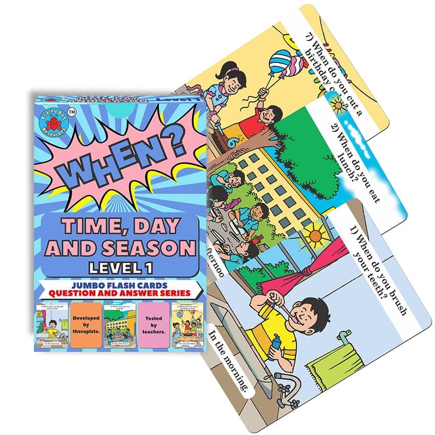 Flashcards with App-Enabled Audio Feature | Answer 'When' | Audio in Hindi, English, Tamil, Telugu, Punjabi, Kannada | Speak English