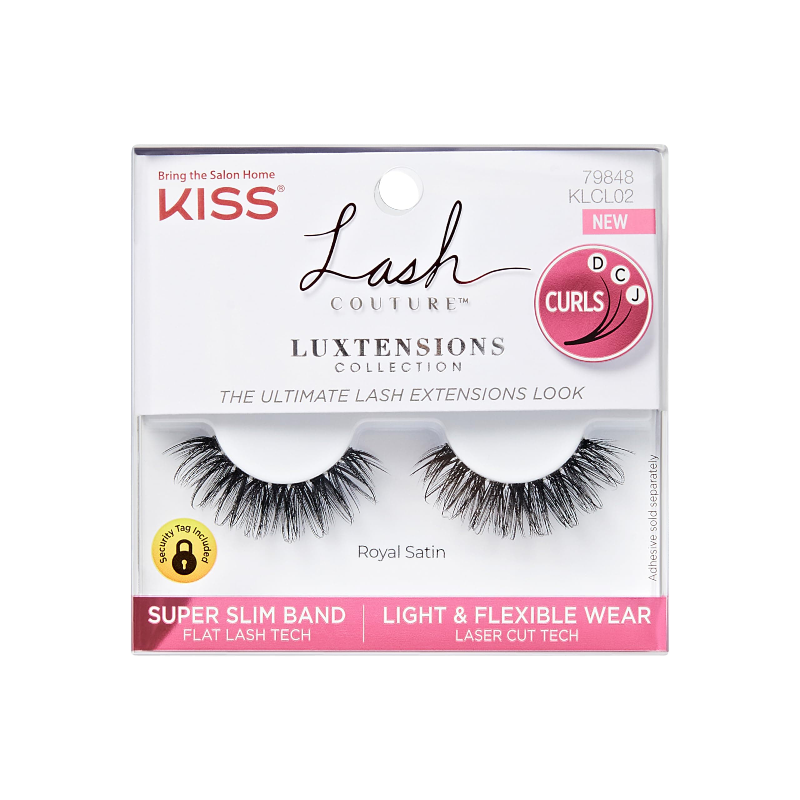 Lash Couture LuXtensions Collection False Eyelashes, Flat Lash Technology, Super Slim Lash Band, Real Lash Extension Fibers, Reusable, Contact Lens Friendly Strip Lashes, Style Royal Silk, 1 Pair