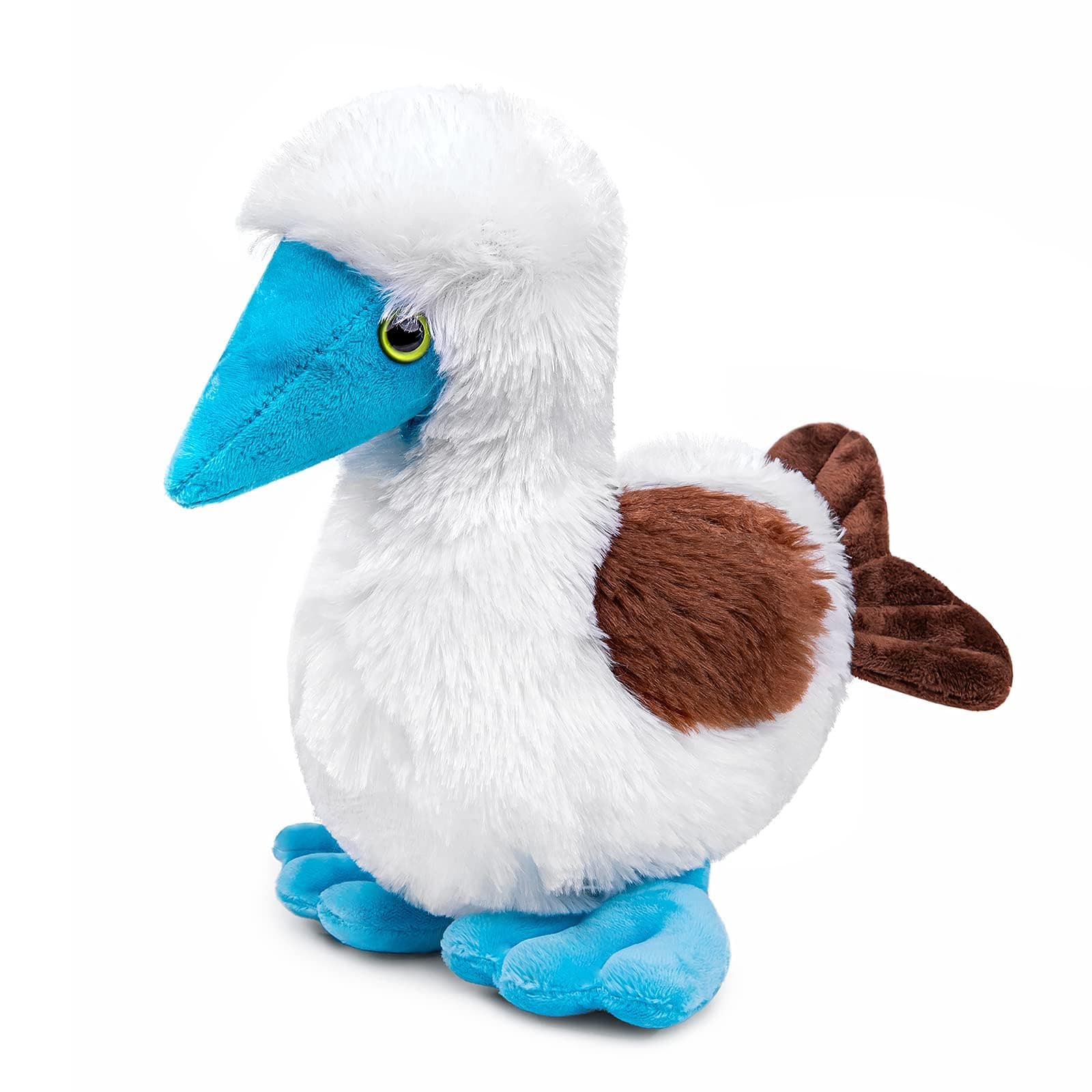 Tiny Heart Simulation Blue Footed Booby Plush Toy, 13.77inch Super Soft Cute Bird Blue Footed Booby Stuffed Animal Toys Fun Kids Boys Girls Birthday Home Decor