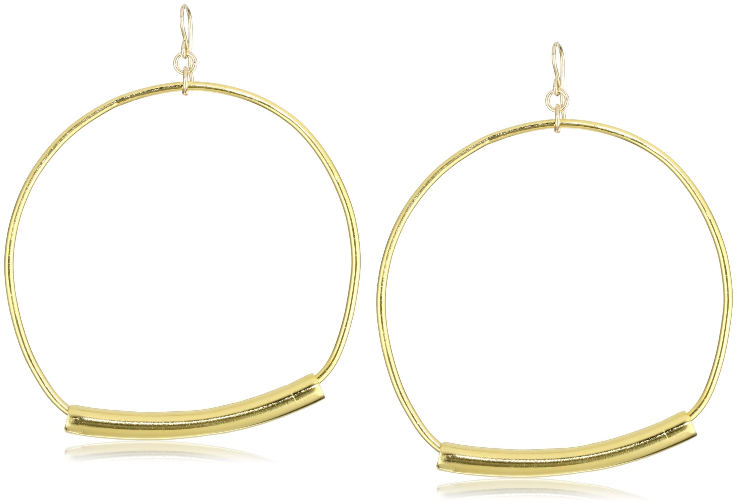 Devon Leigh "Bold Gold" Gold Stirrup Hoop Earrings