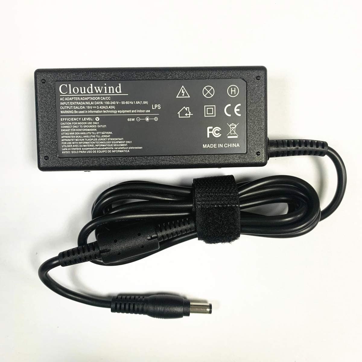 Cloudwind 19V 3.42A 65W Replacement AC Adapter, Laptop Charger with Cord for Toshiba Satellite C50 C55 C55d C55t C55dt C75 C75d E45T L55 L55d L75 L75d S75 S55 S55T S50 E45 CL15T CL45 L15 L55T