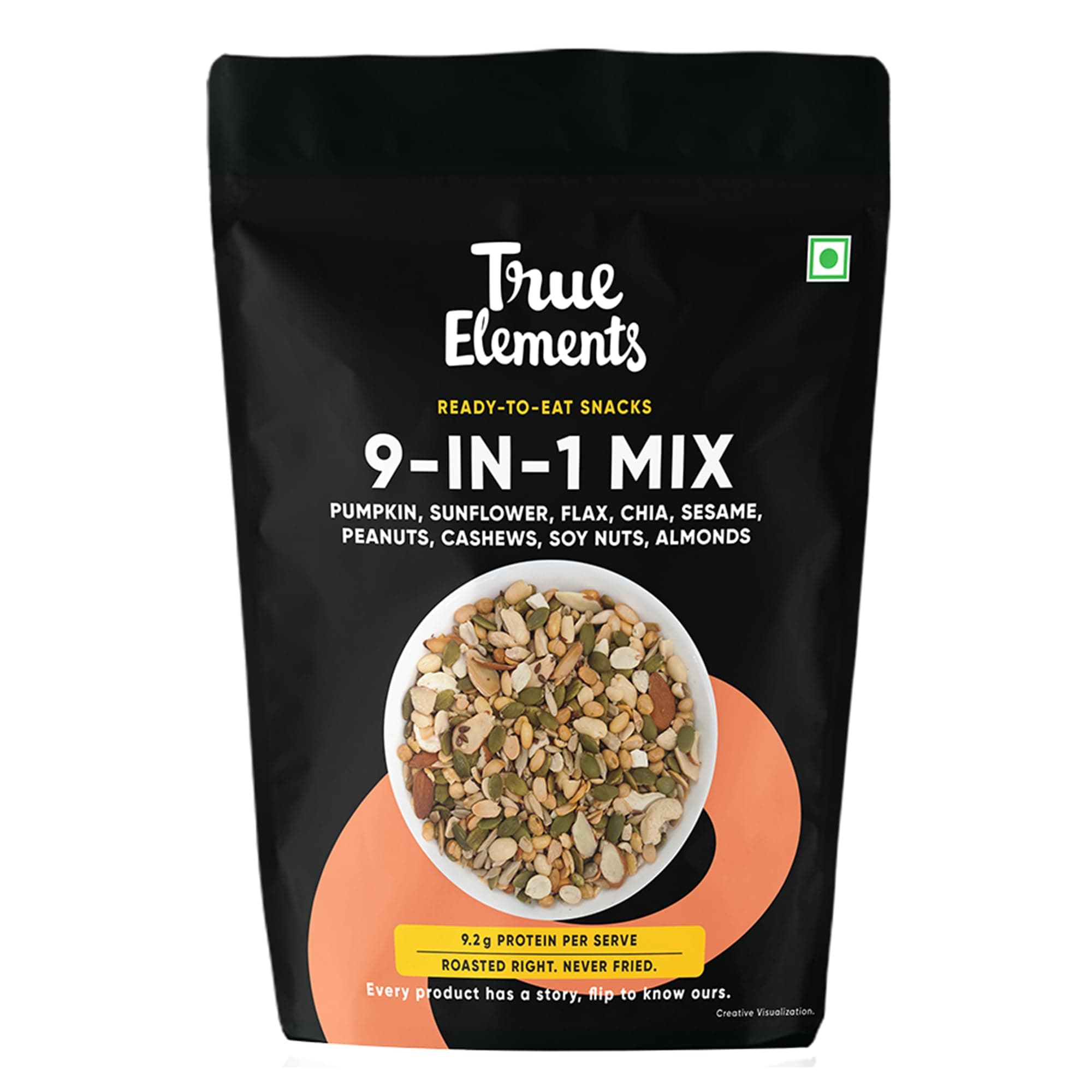 True Elements 9 in 1 Snack Mix 250g - Nuts and Seeds Mix | Mix Seeds for Eating | Diet Snacks | Protein Rich Food