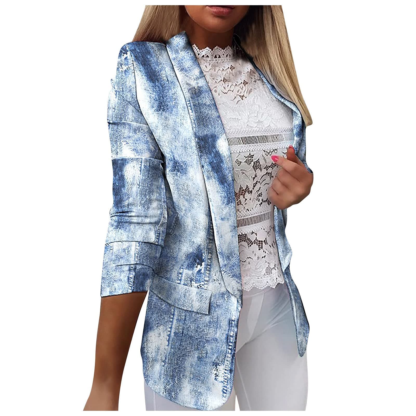 Women's Jackets and Blazers Office Formal Open Front Long Work Casual Blazer