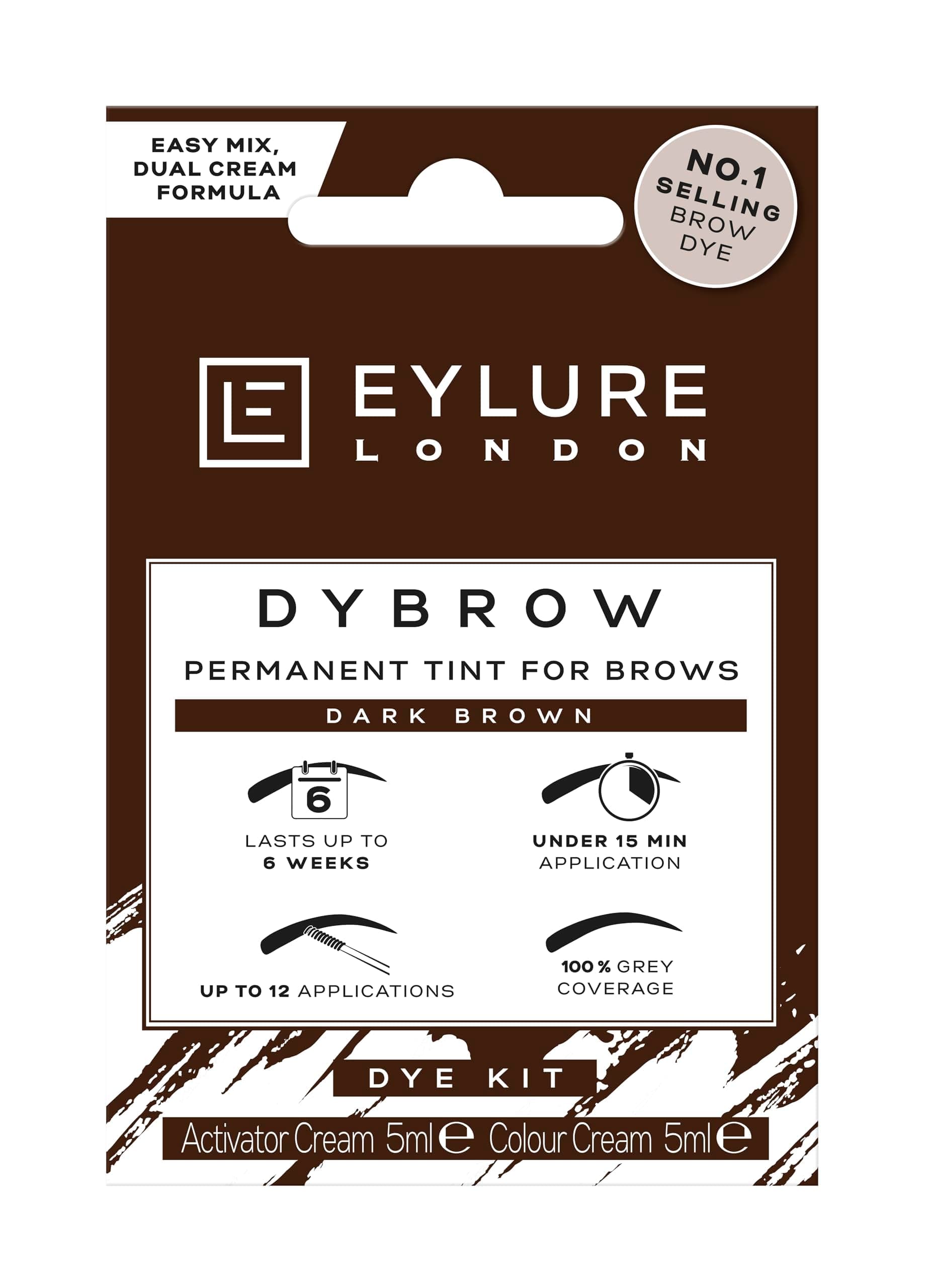 DYBROW Eyebrow Dye Kit, Dark Brown